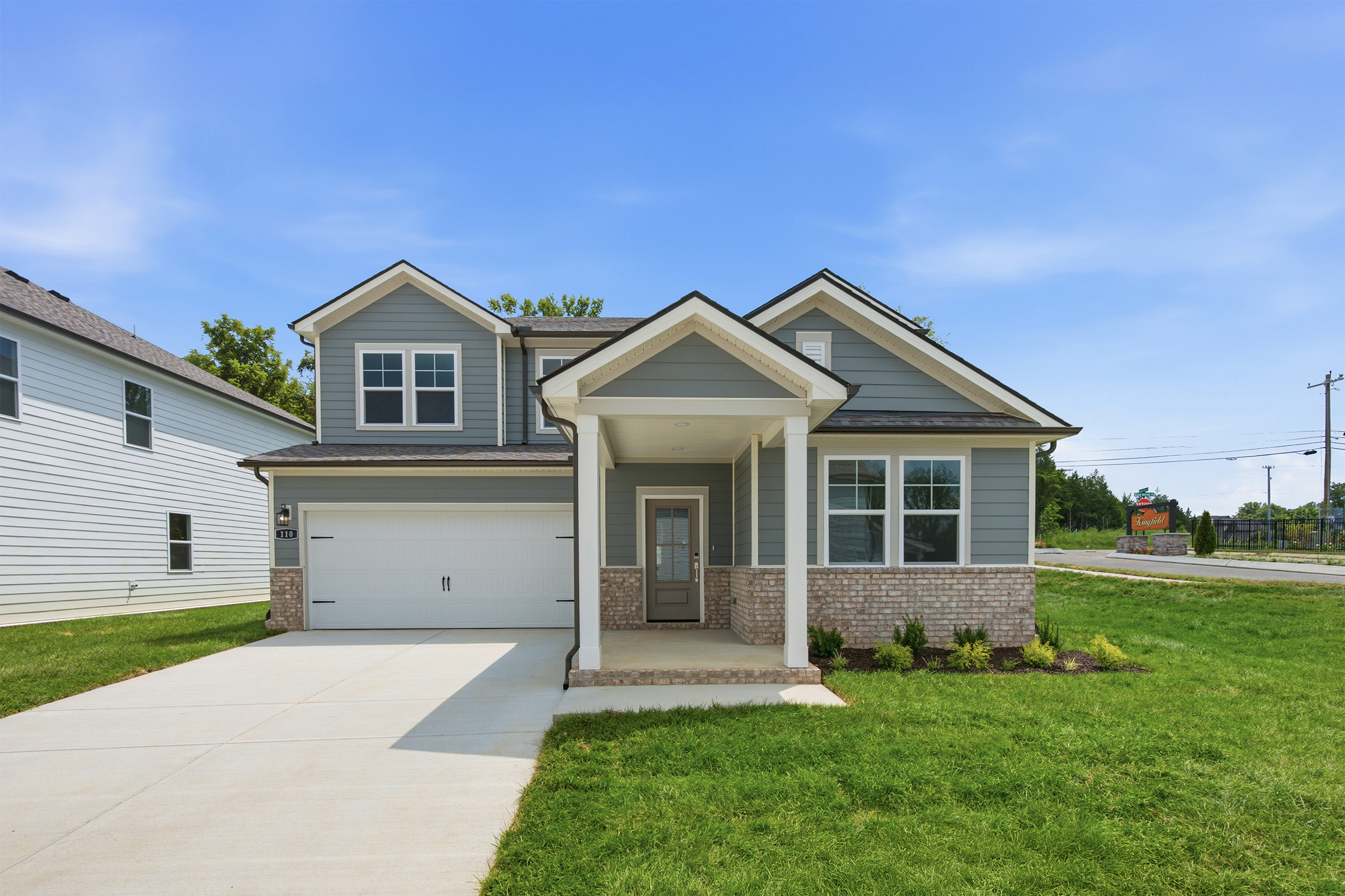 A house with a driveway.