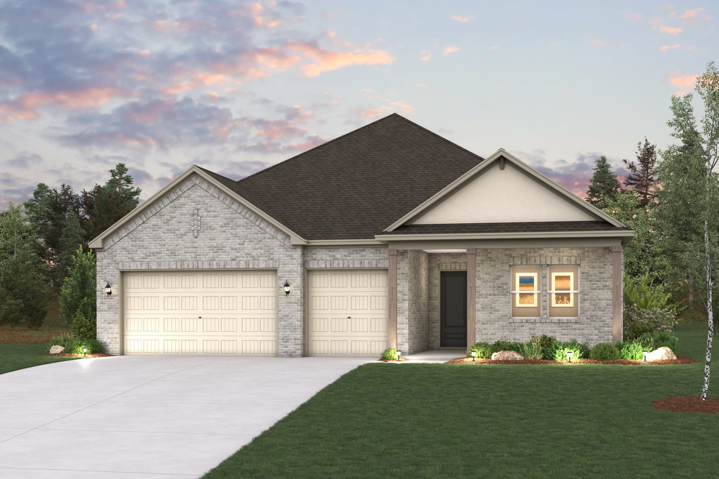 A house with a garage.