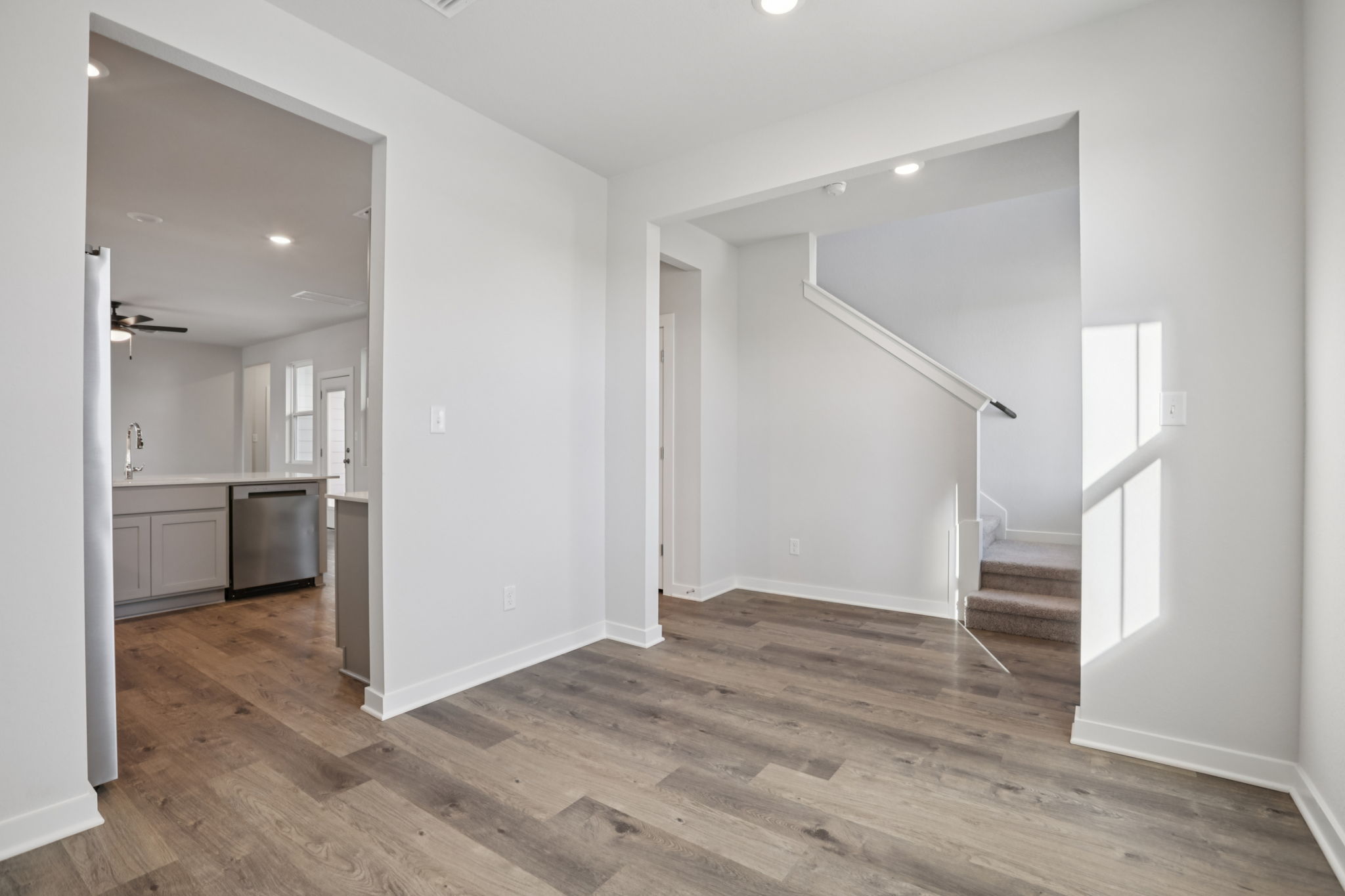 A room with white walls.