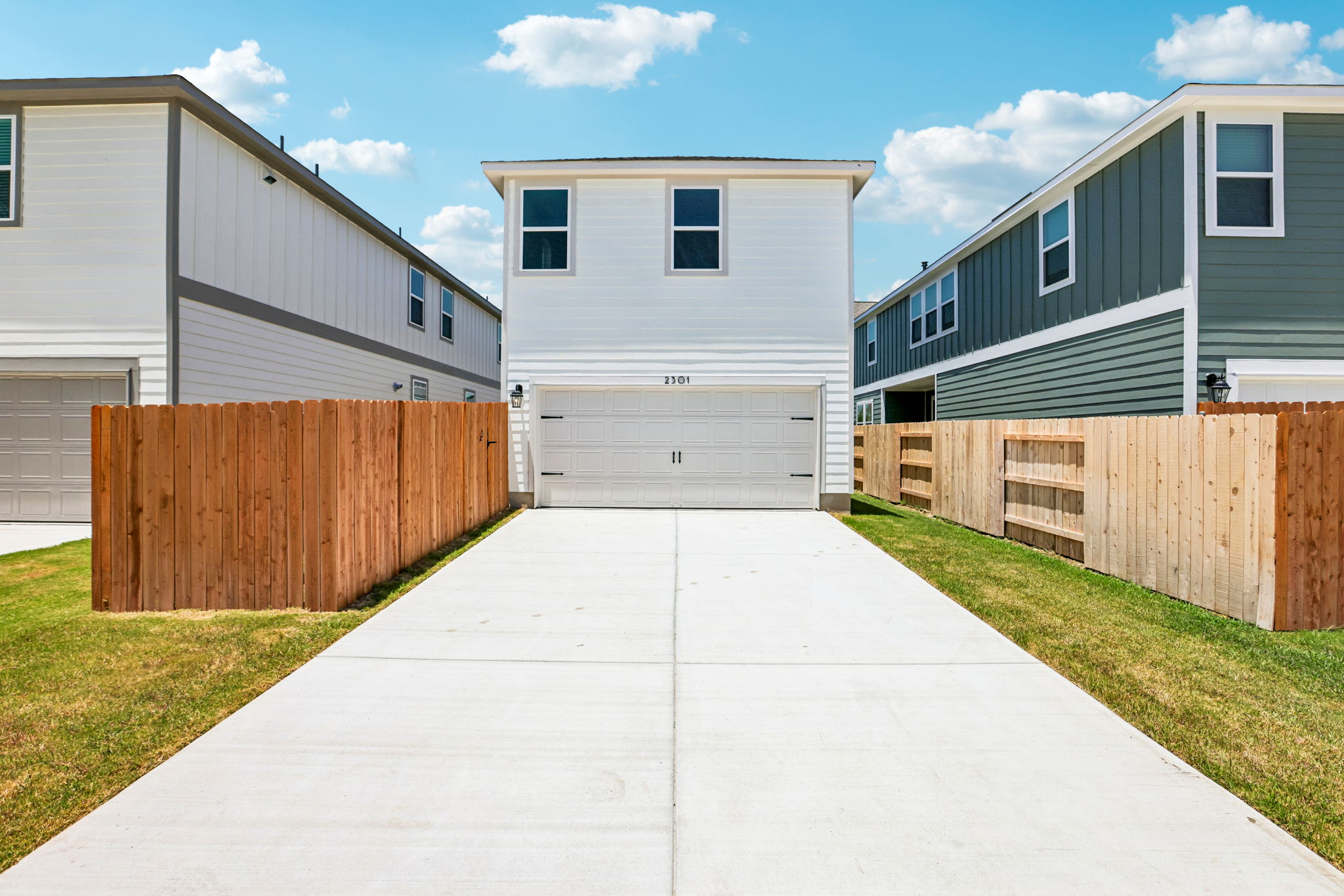 A walkway between two buildings.