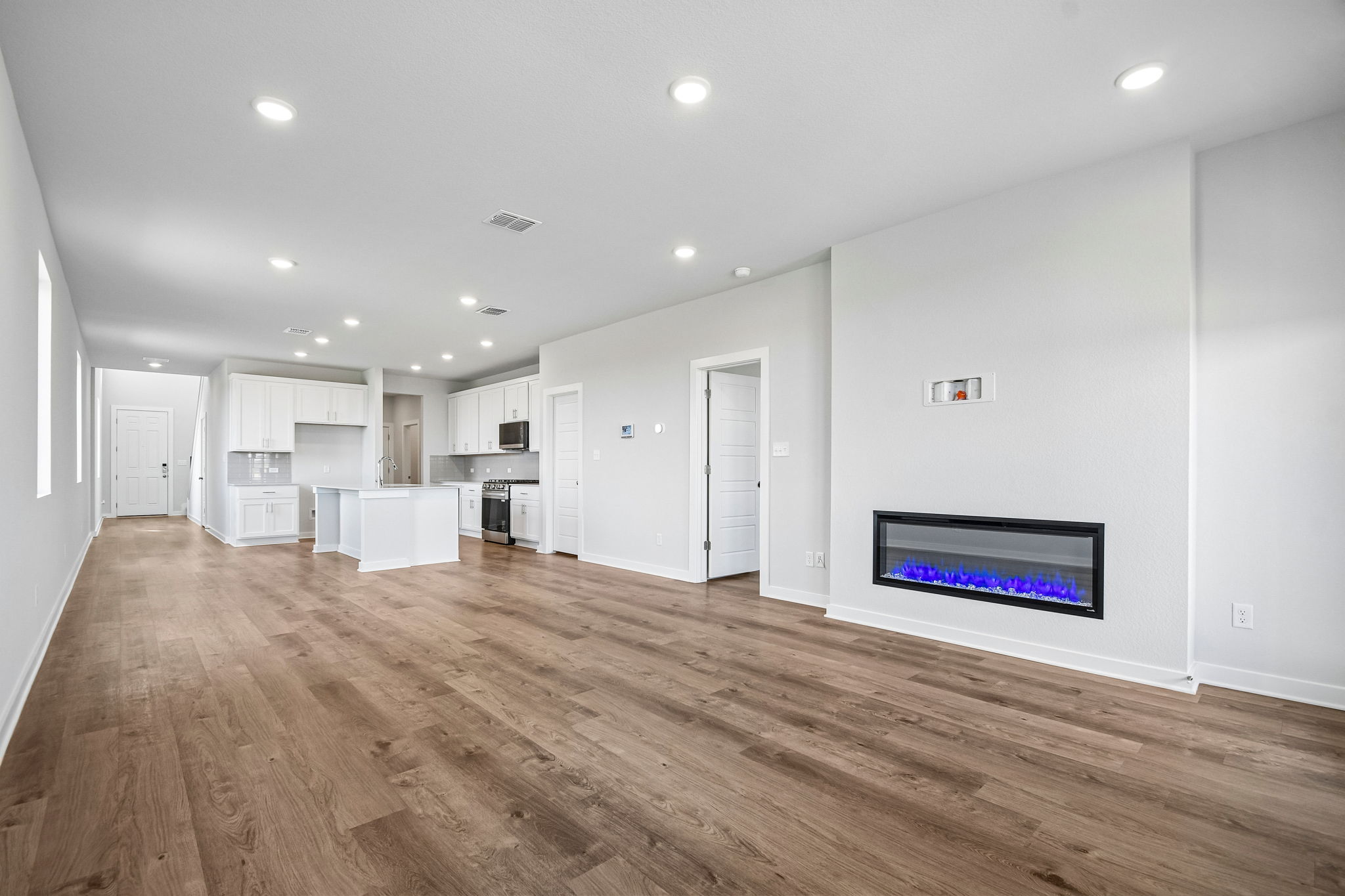 A large empty living room.