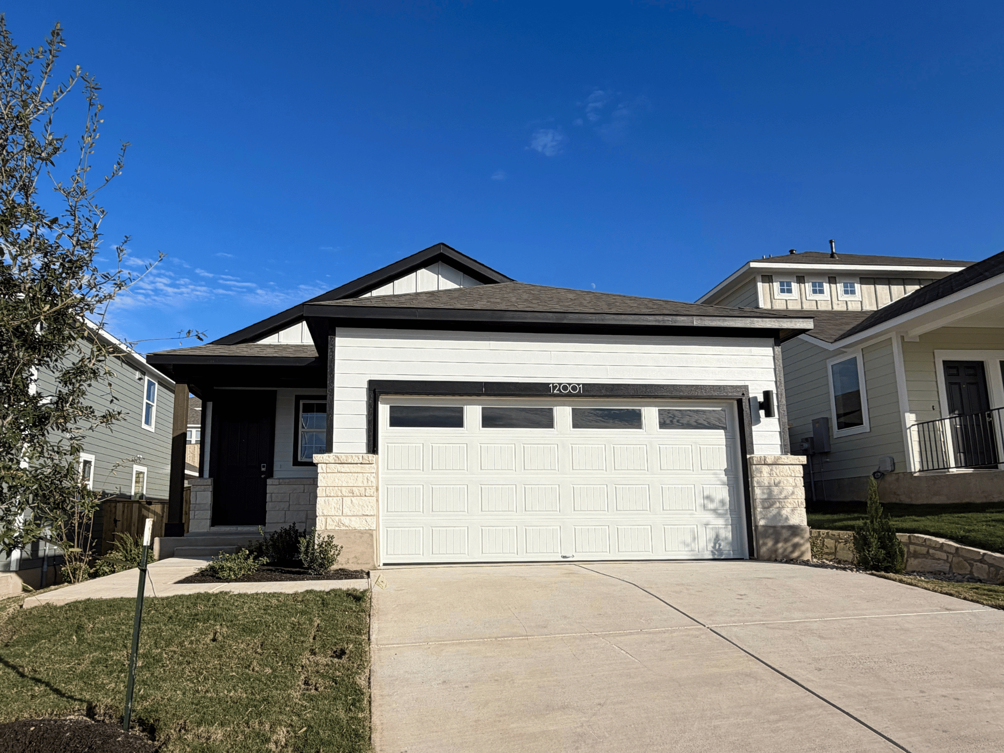 A house with a garage.