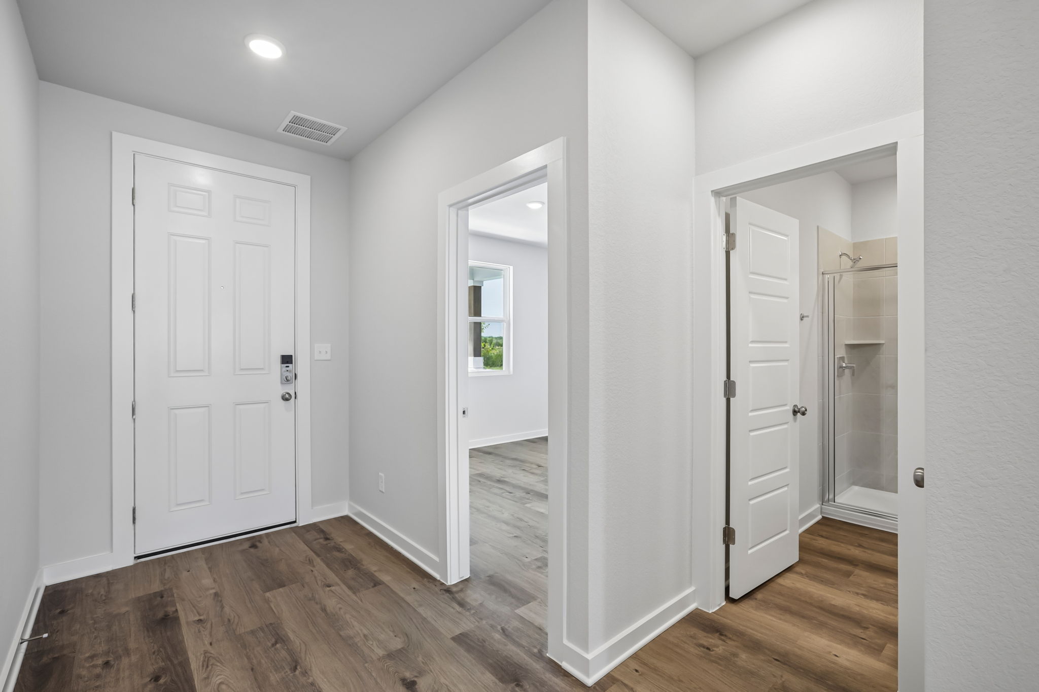 A room with white doors.