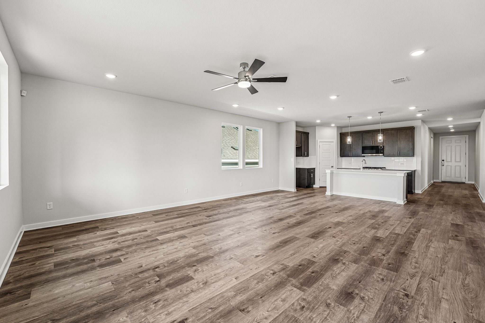 A large empty living room.