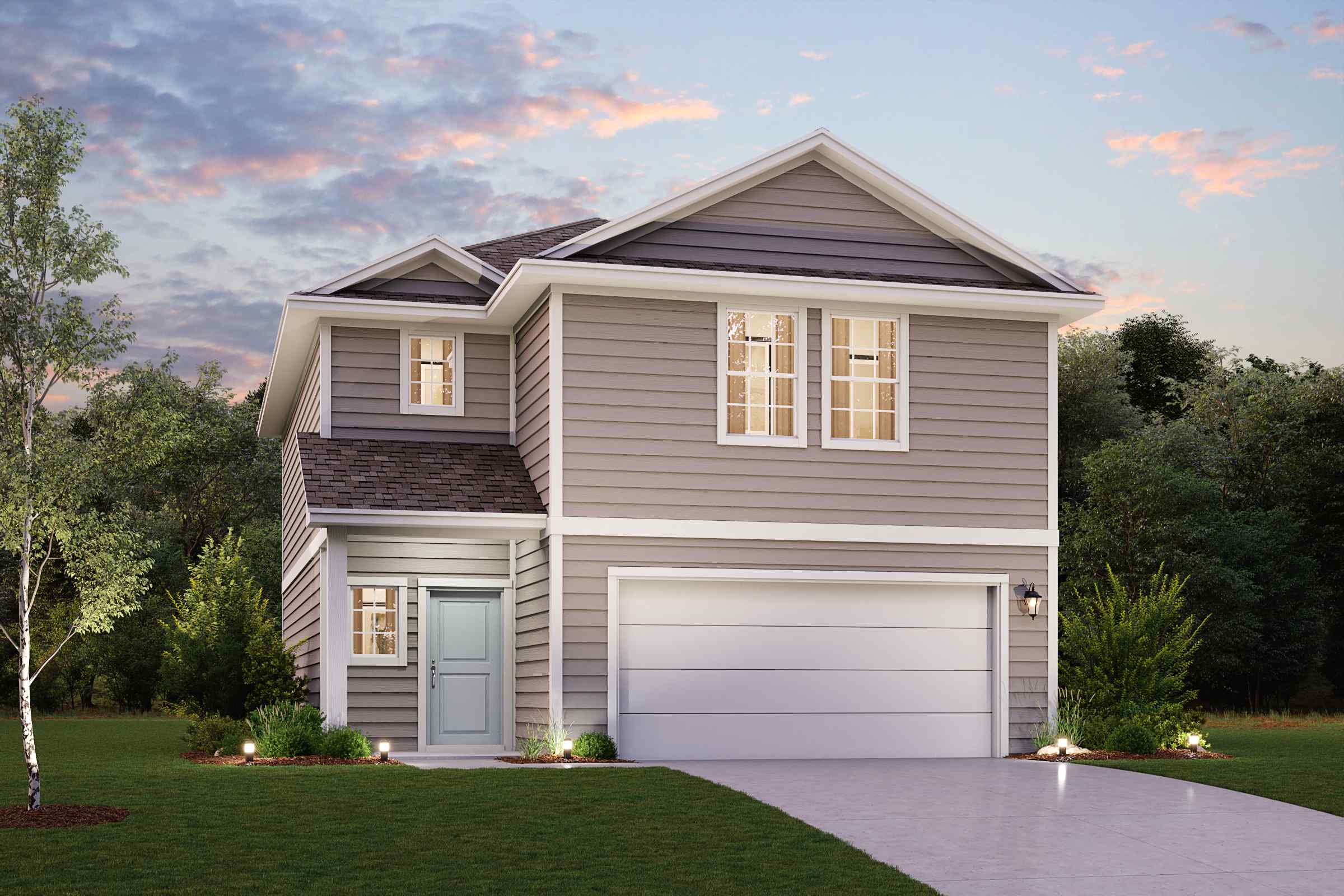 A house with a garage.