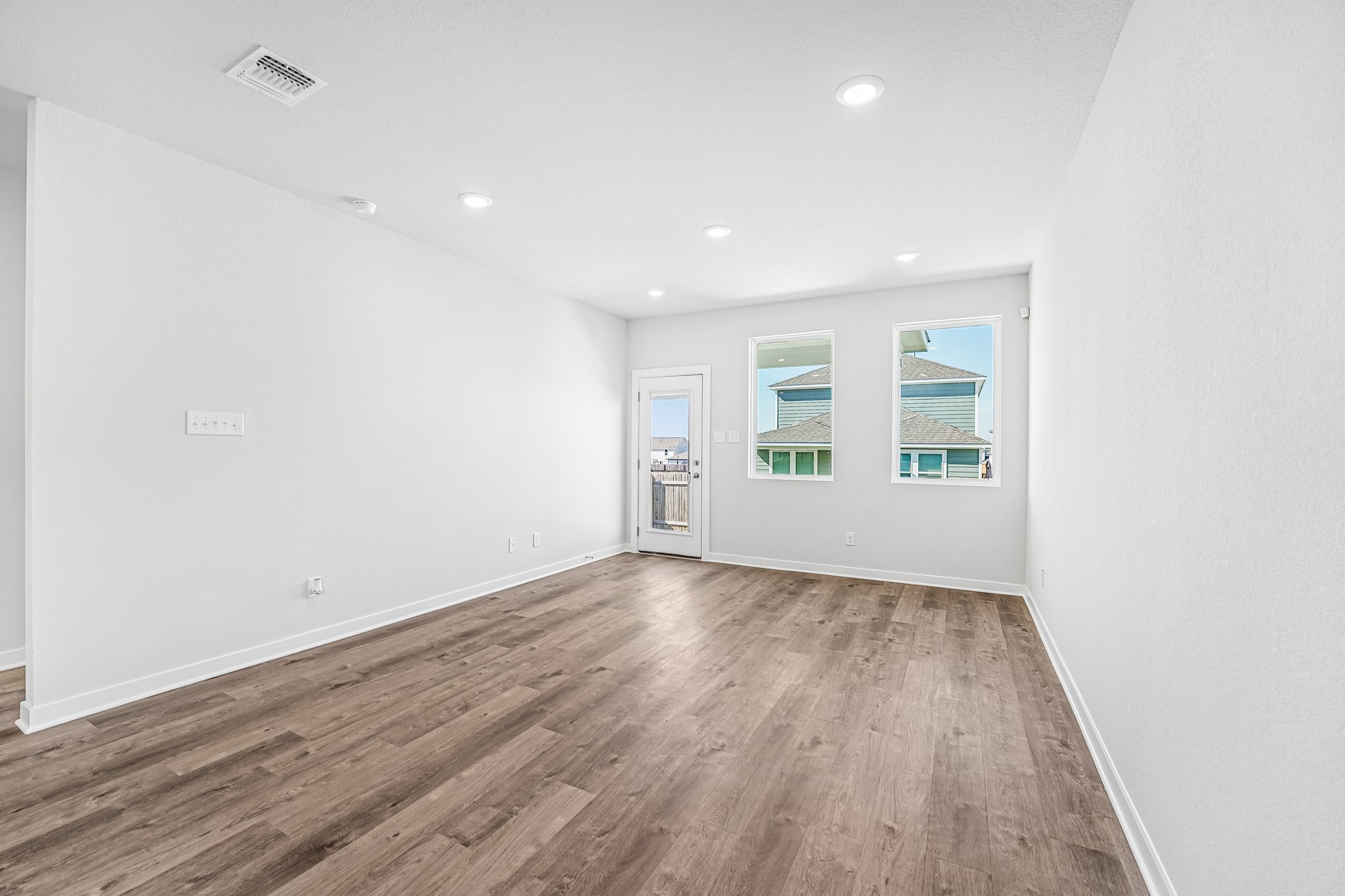 A room with white walls.