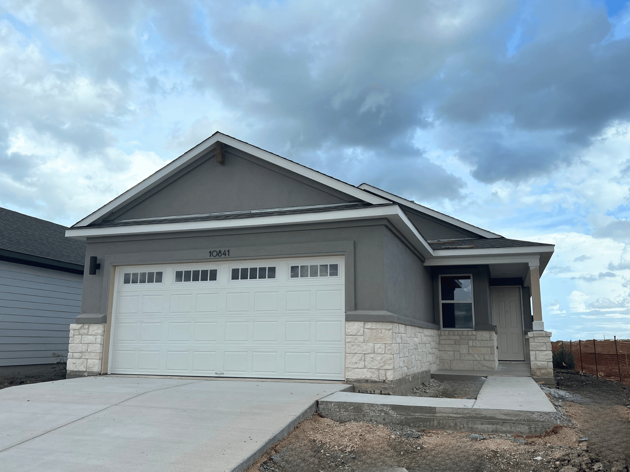 A house with a garage.