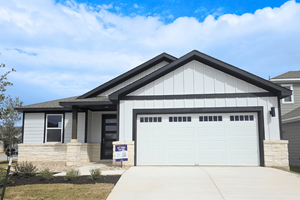 A house with a garage.