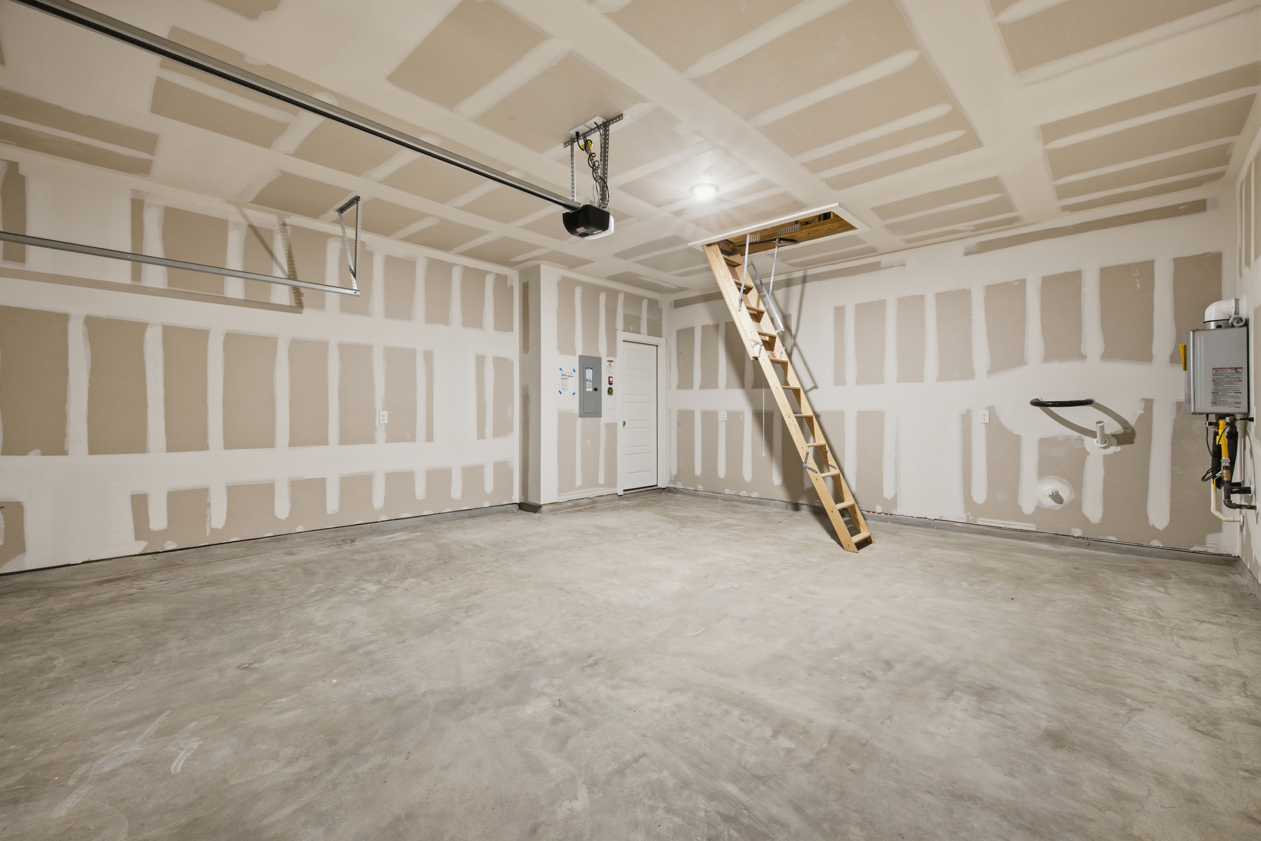 A room with a ladder and a ladder.
