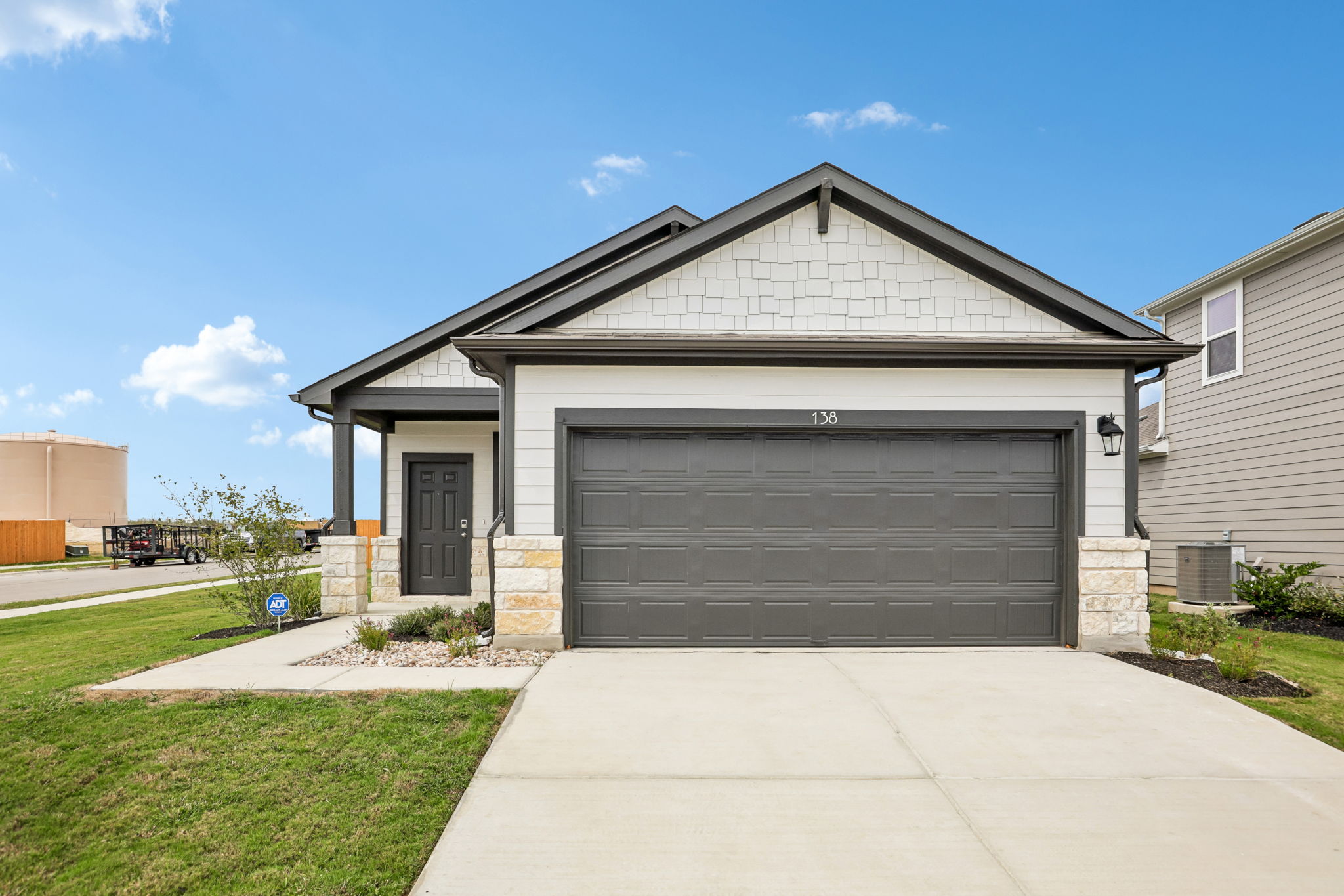 A garage with a garage.