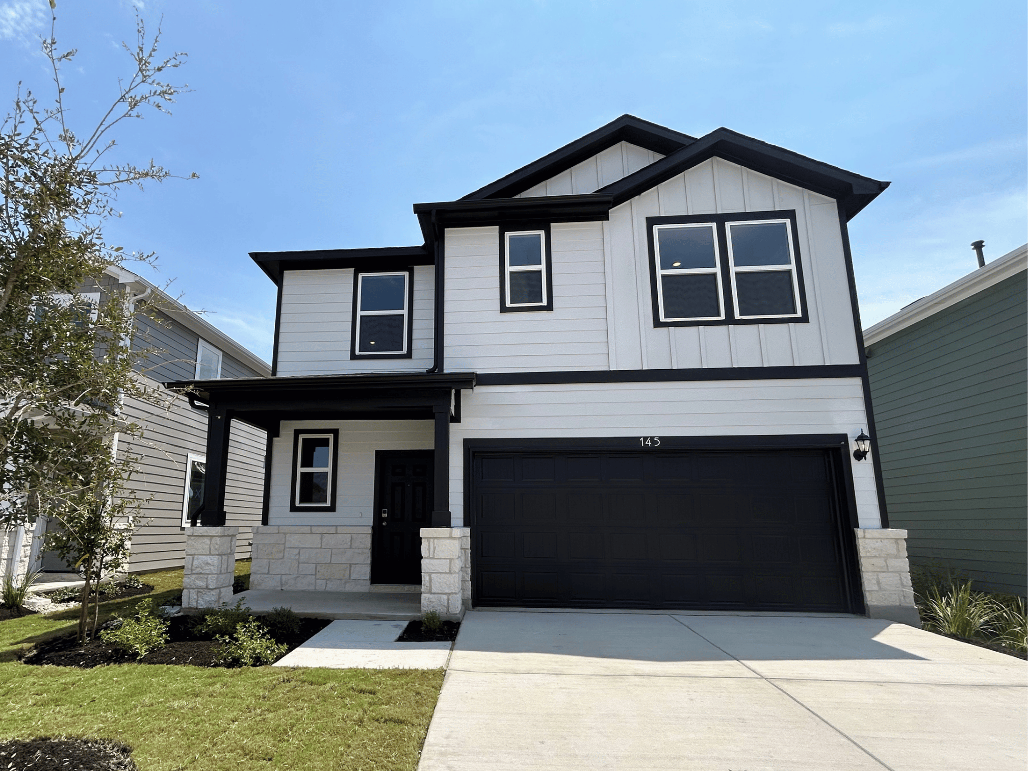 A house with a garage.