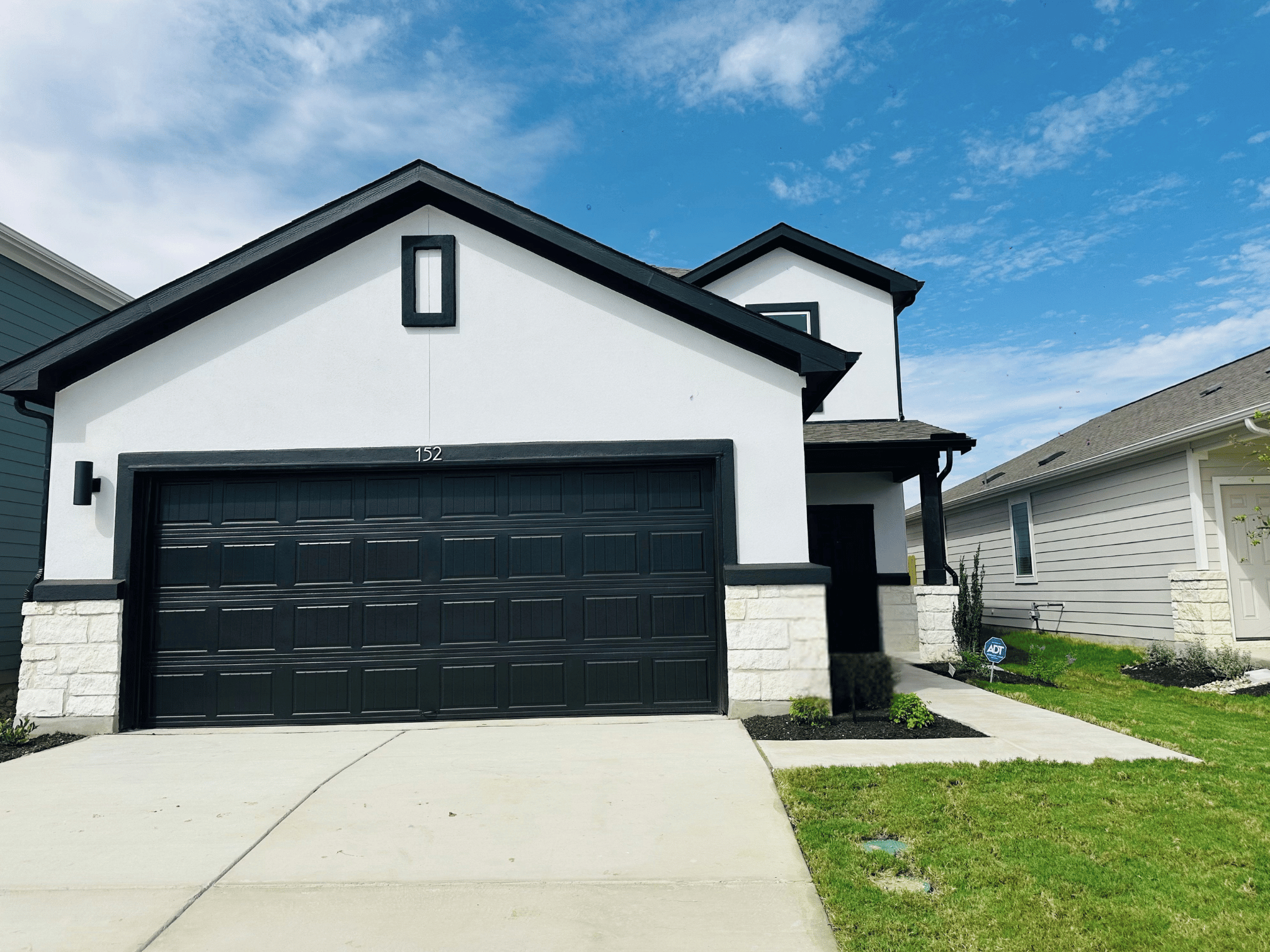 A house with a garage.