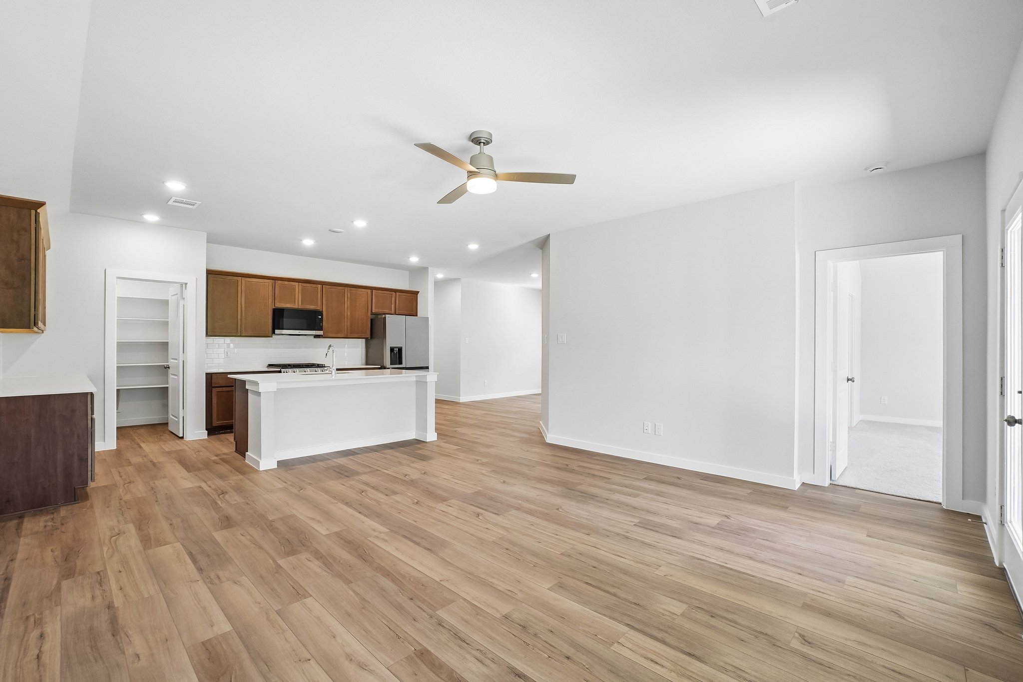 A large empty living room.