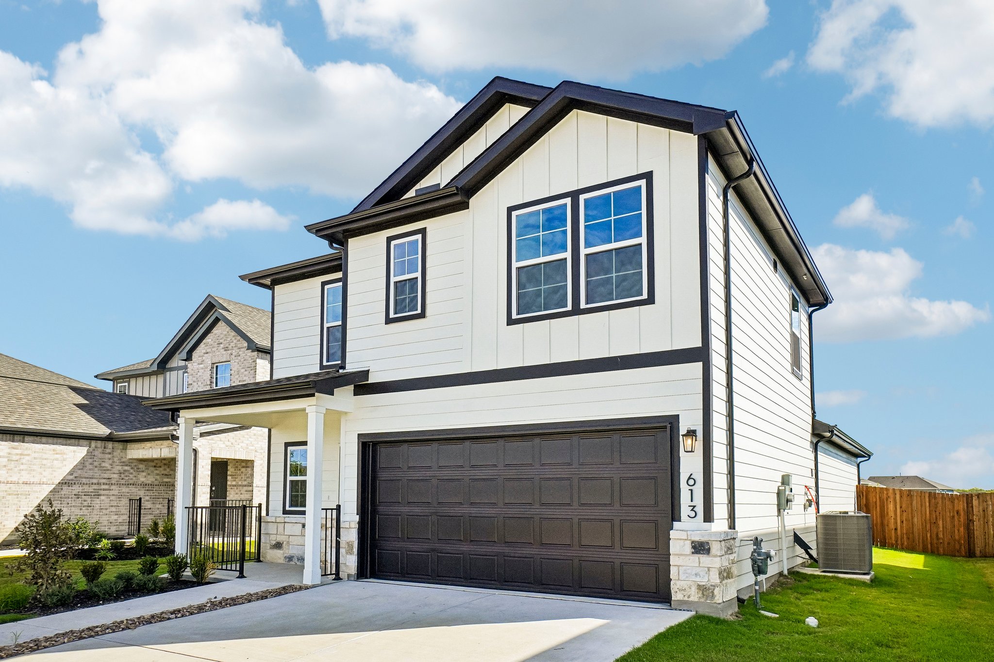 A house with a garage.