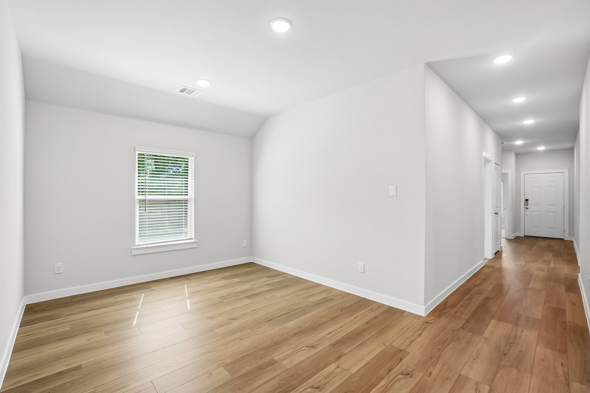 A room with white walls.