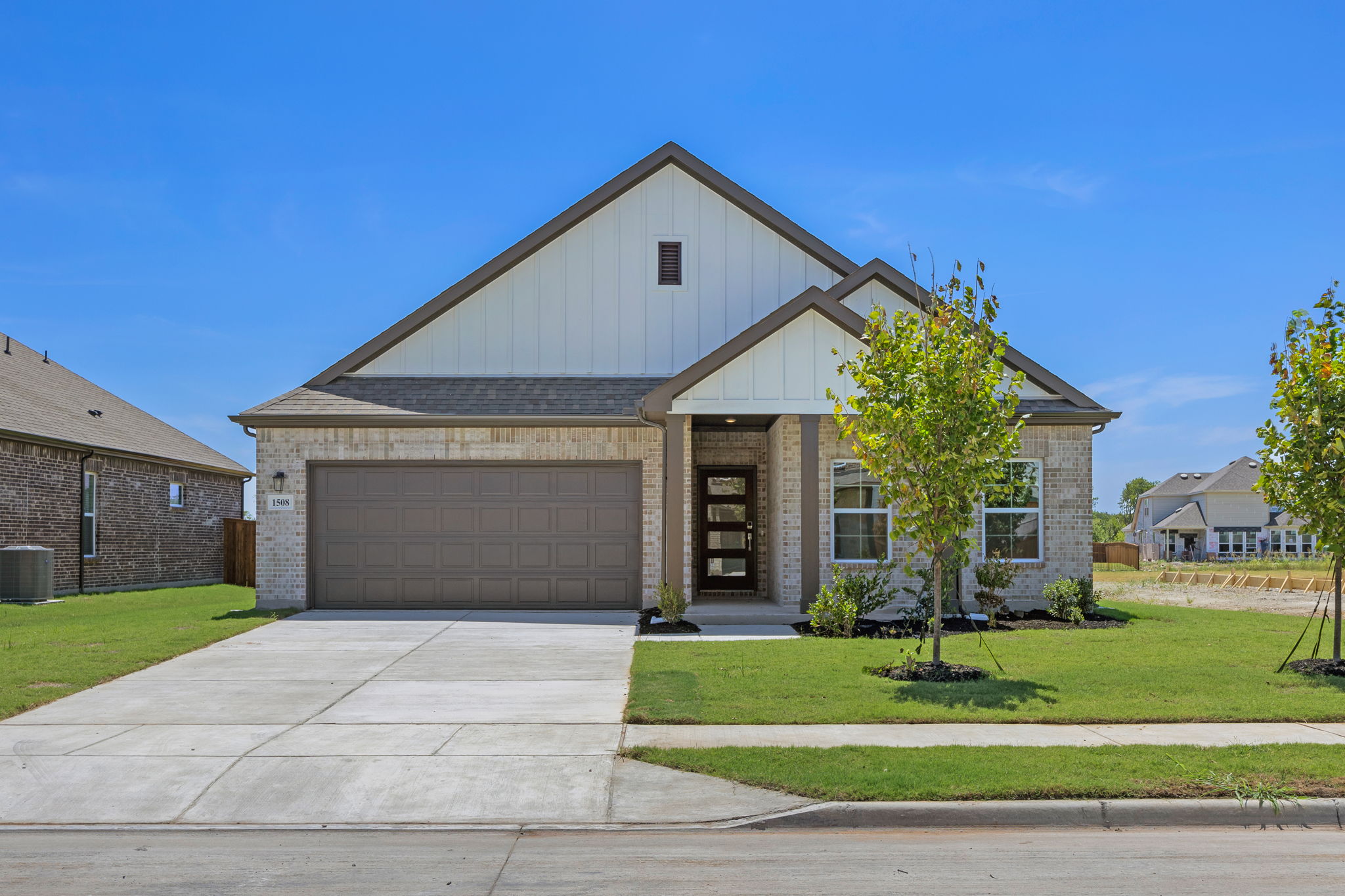 A house with a garage.