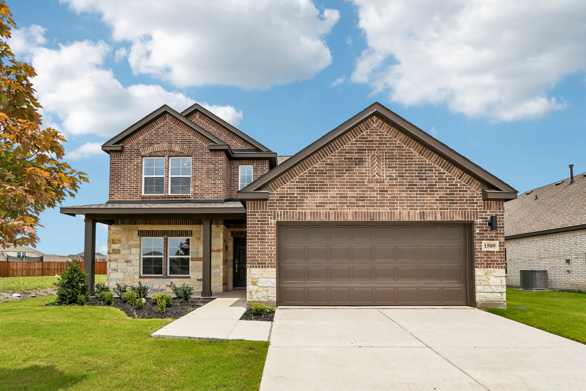 A house with a garage.