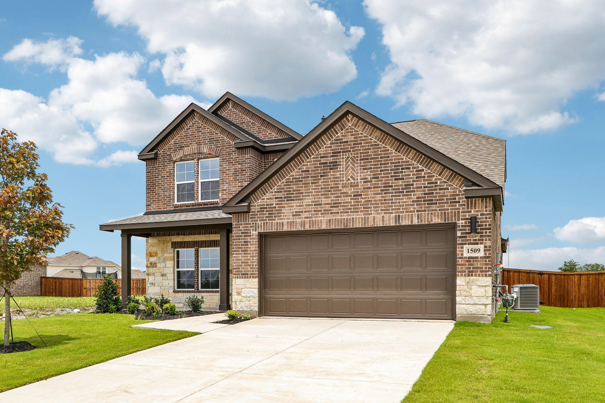 A house with a garage.