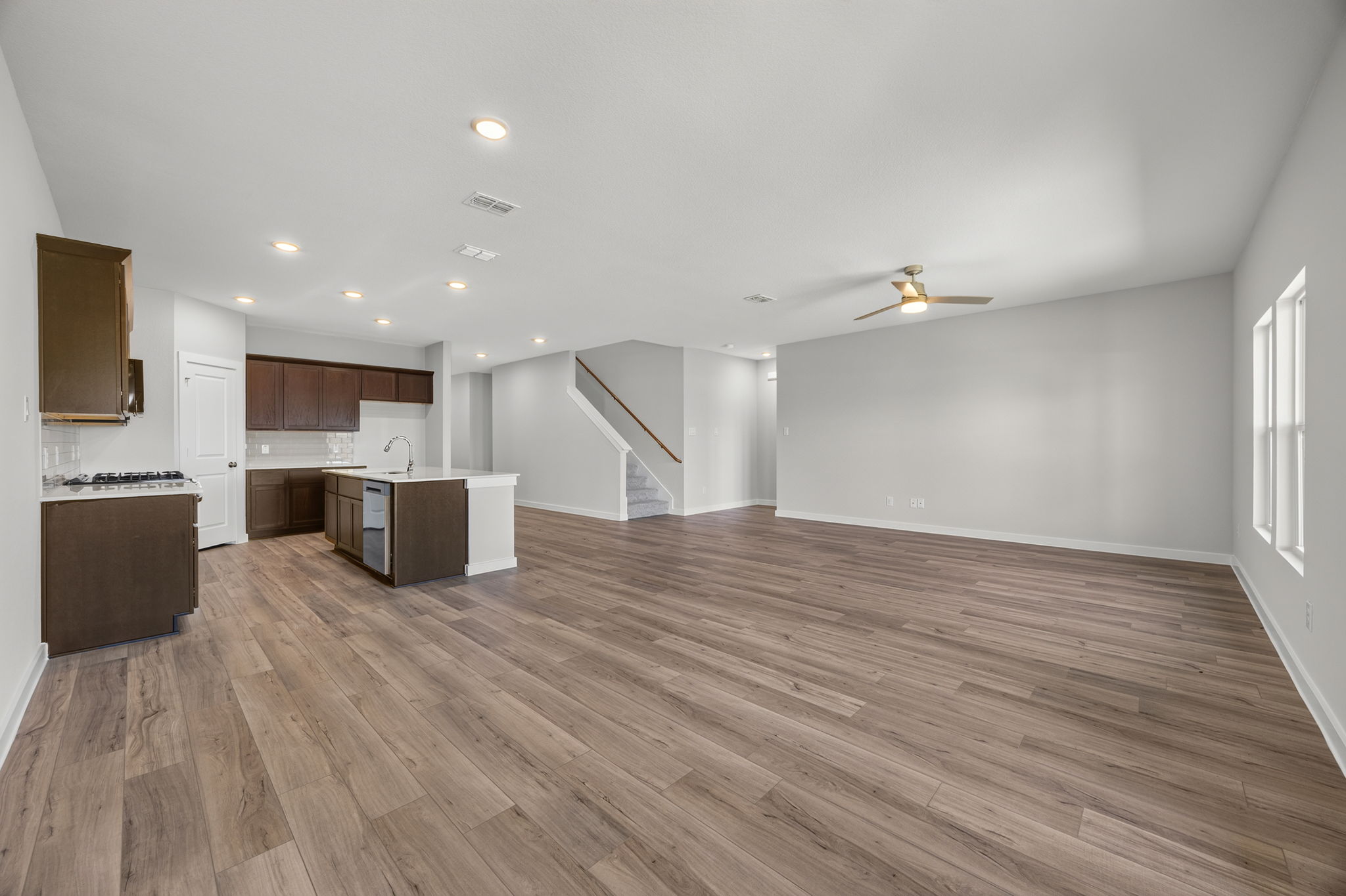 A large empty living room.
