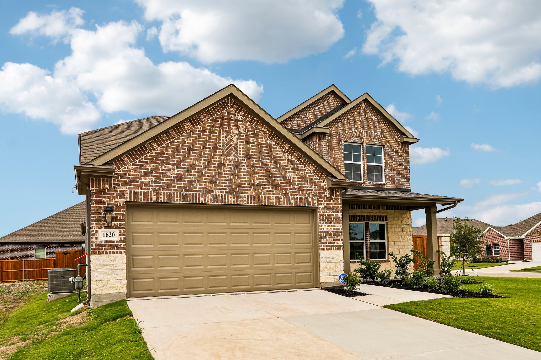 A house with a garage.