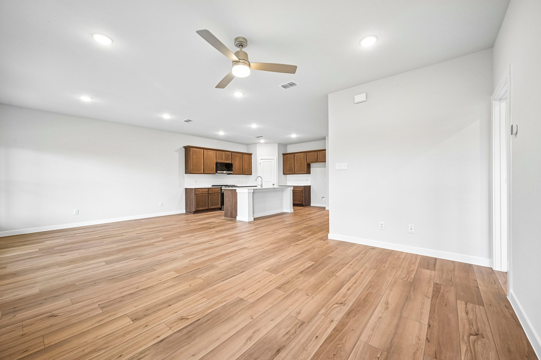 A large empty living room.