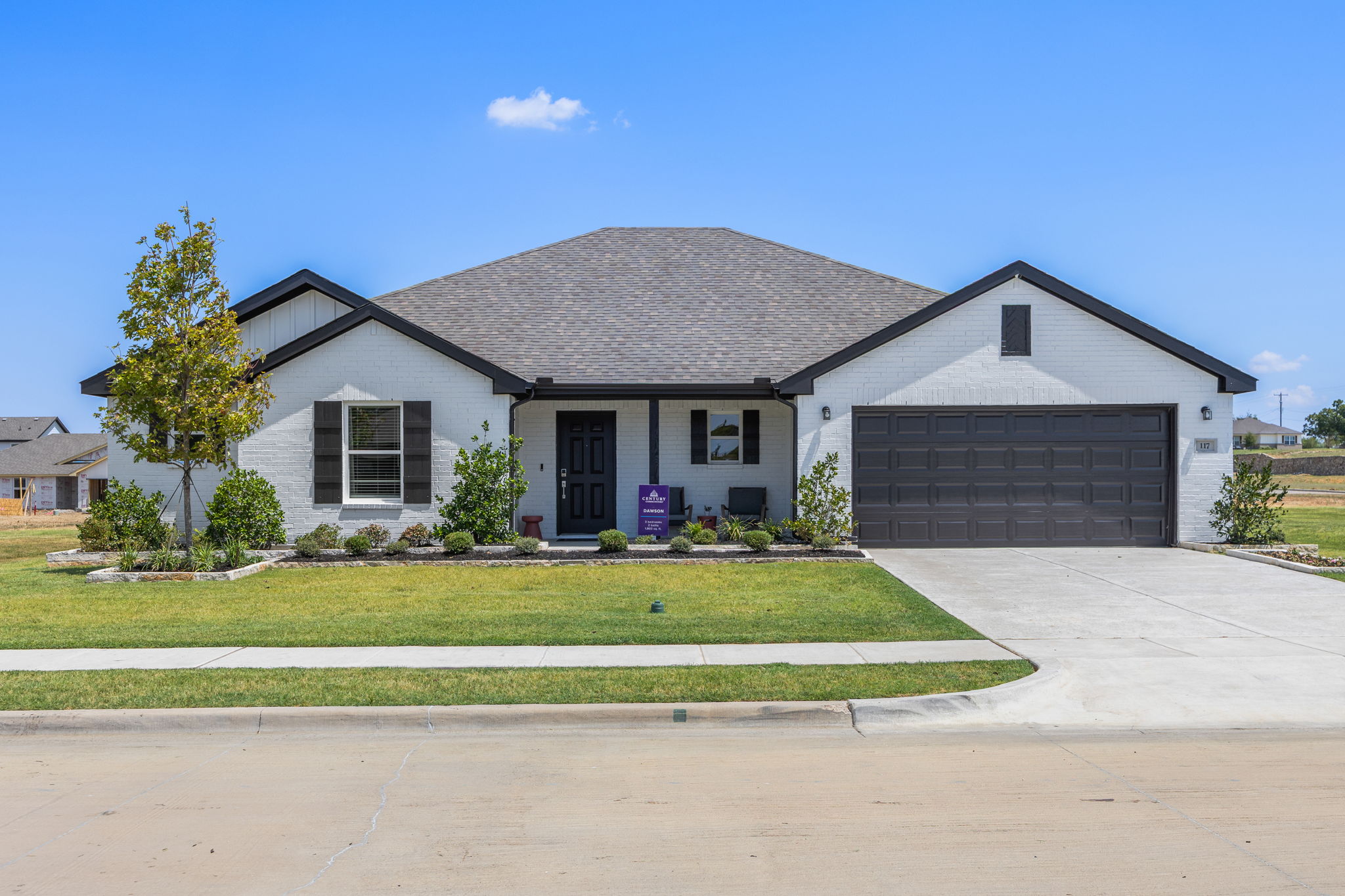 A house with a garage.