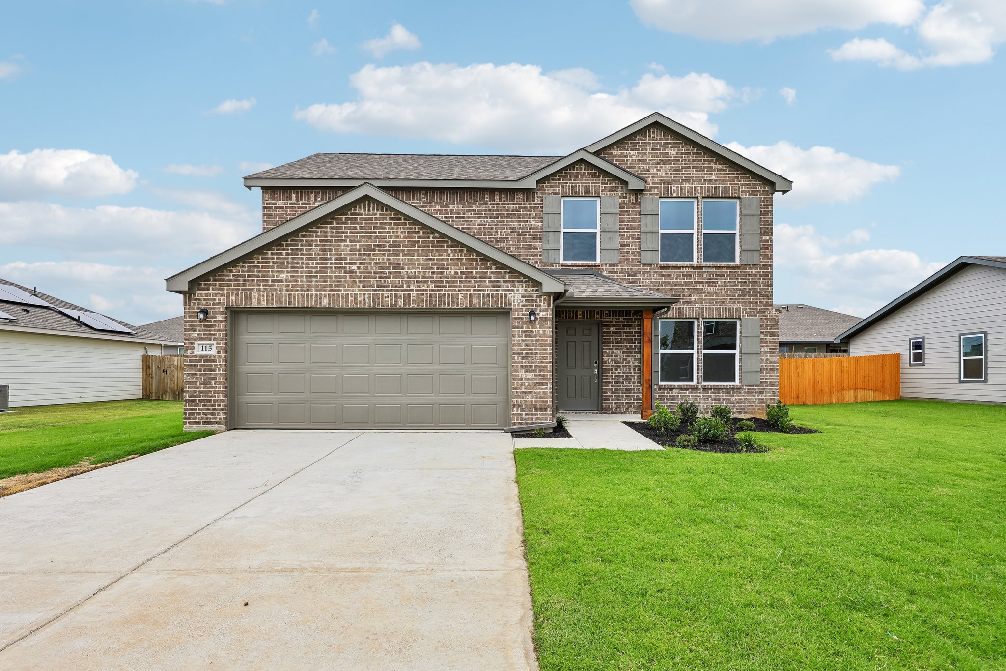 A house with a garage.