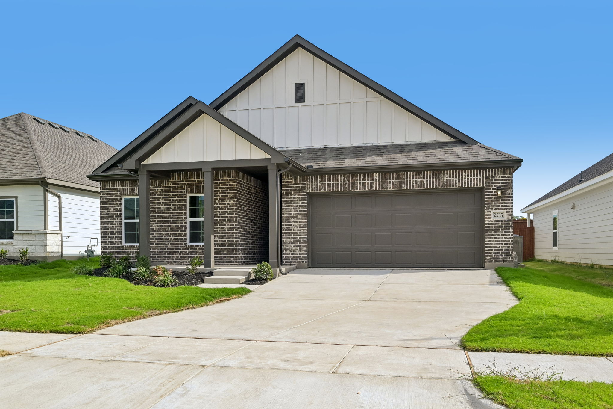 A house with a garage.