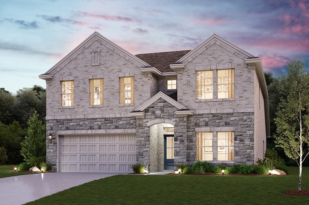 A house with a large front yard.