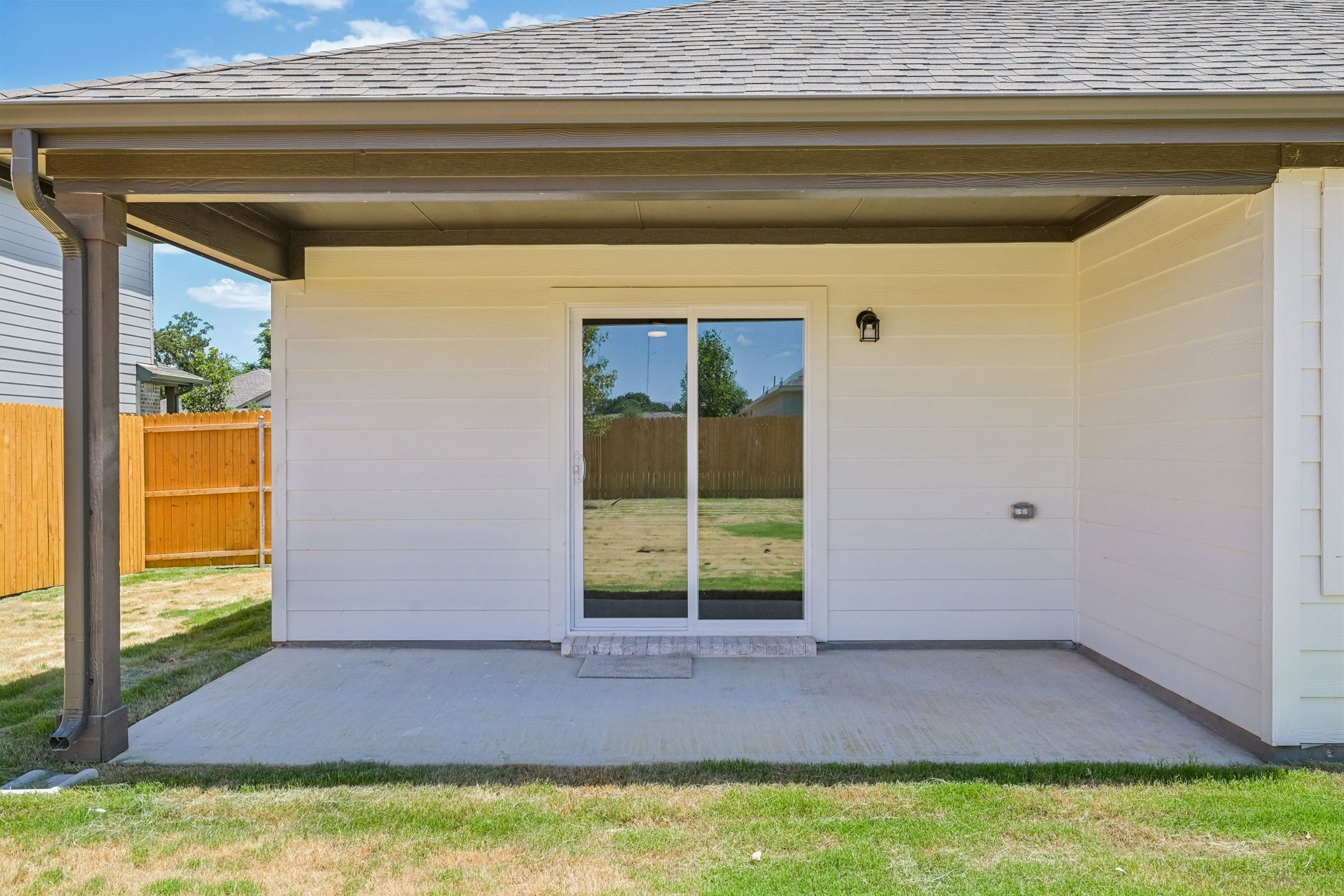 A house with a garage.