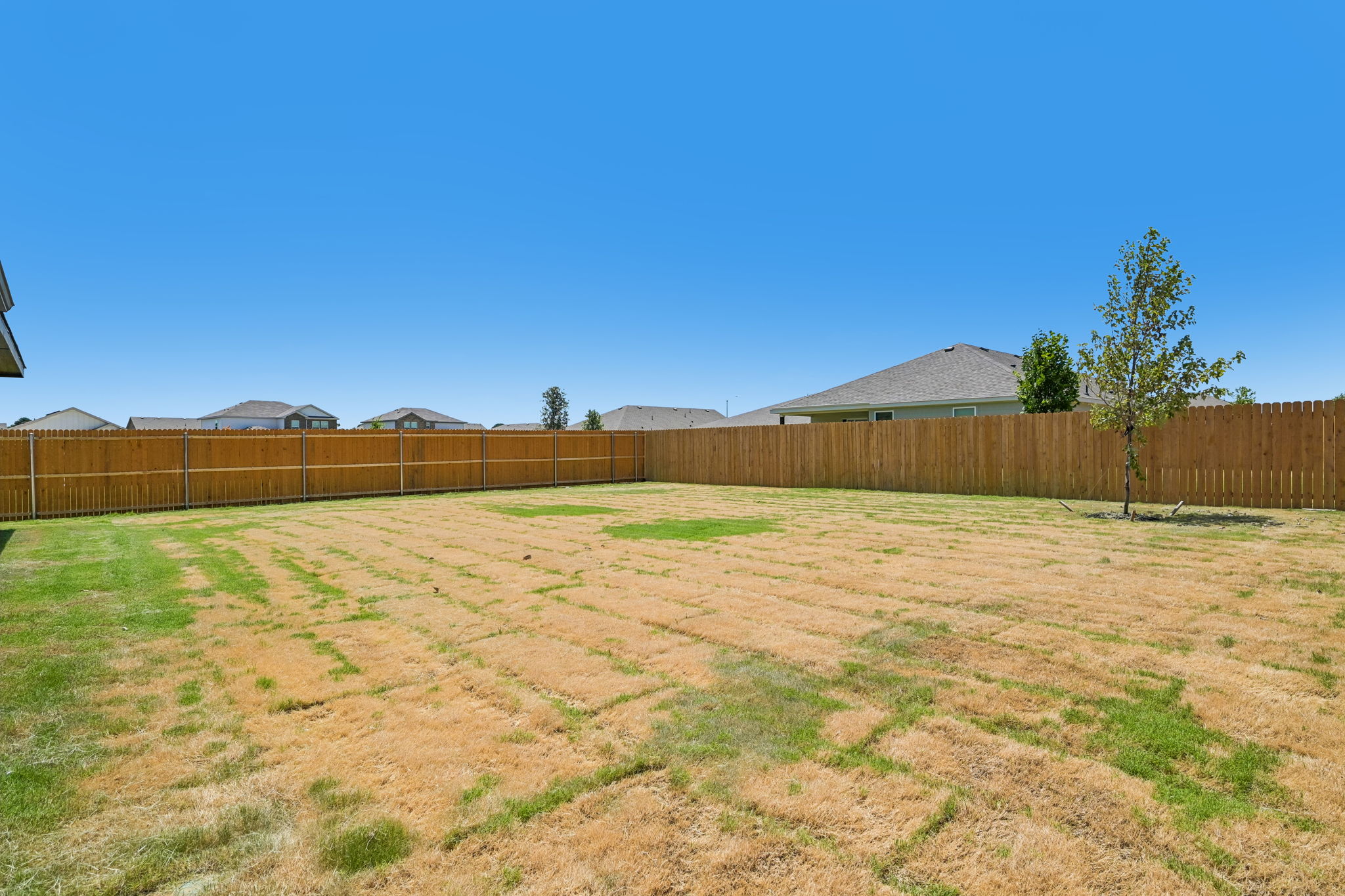 A fenced in field.