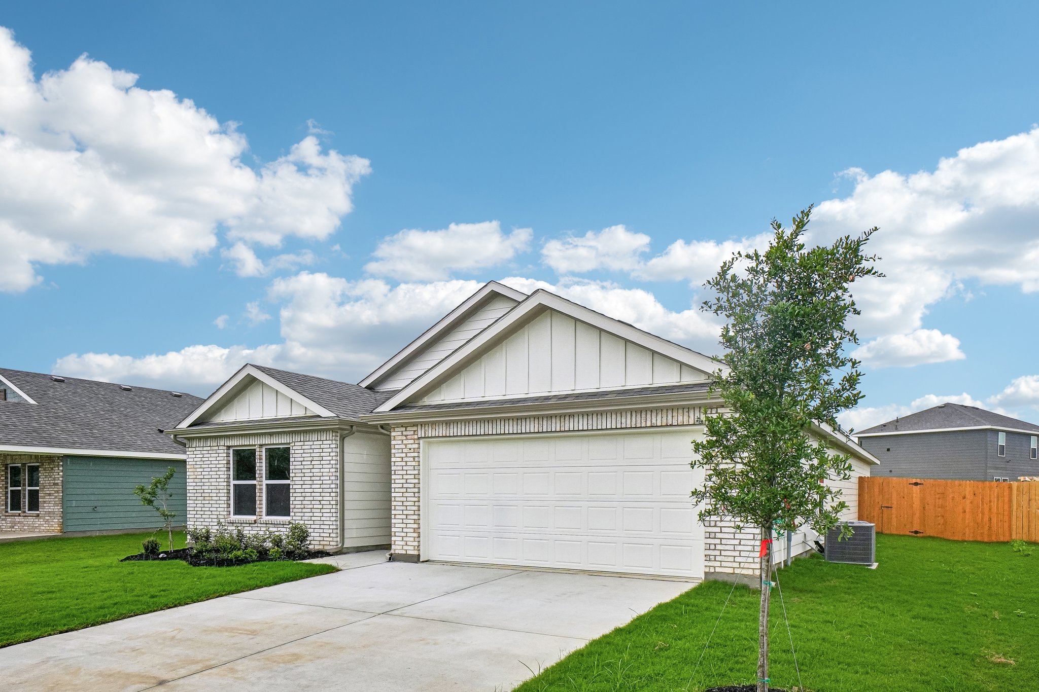 A house with a garage.