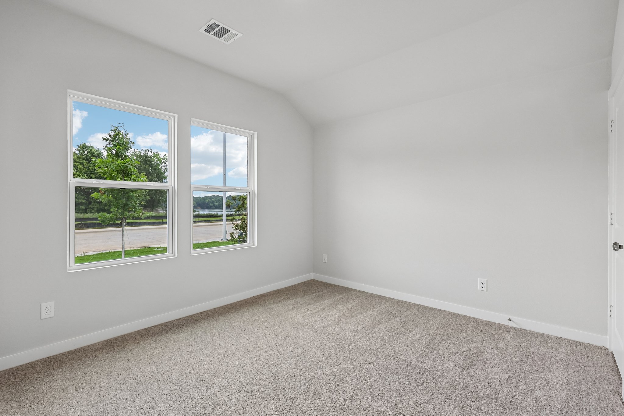 A room with windows.