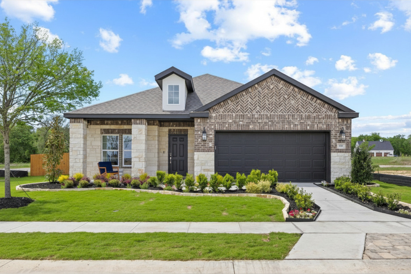 A house with a garage.