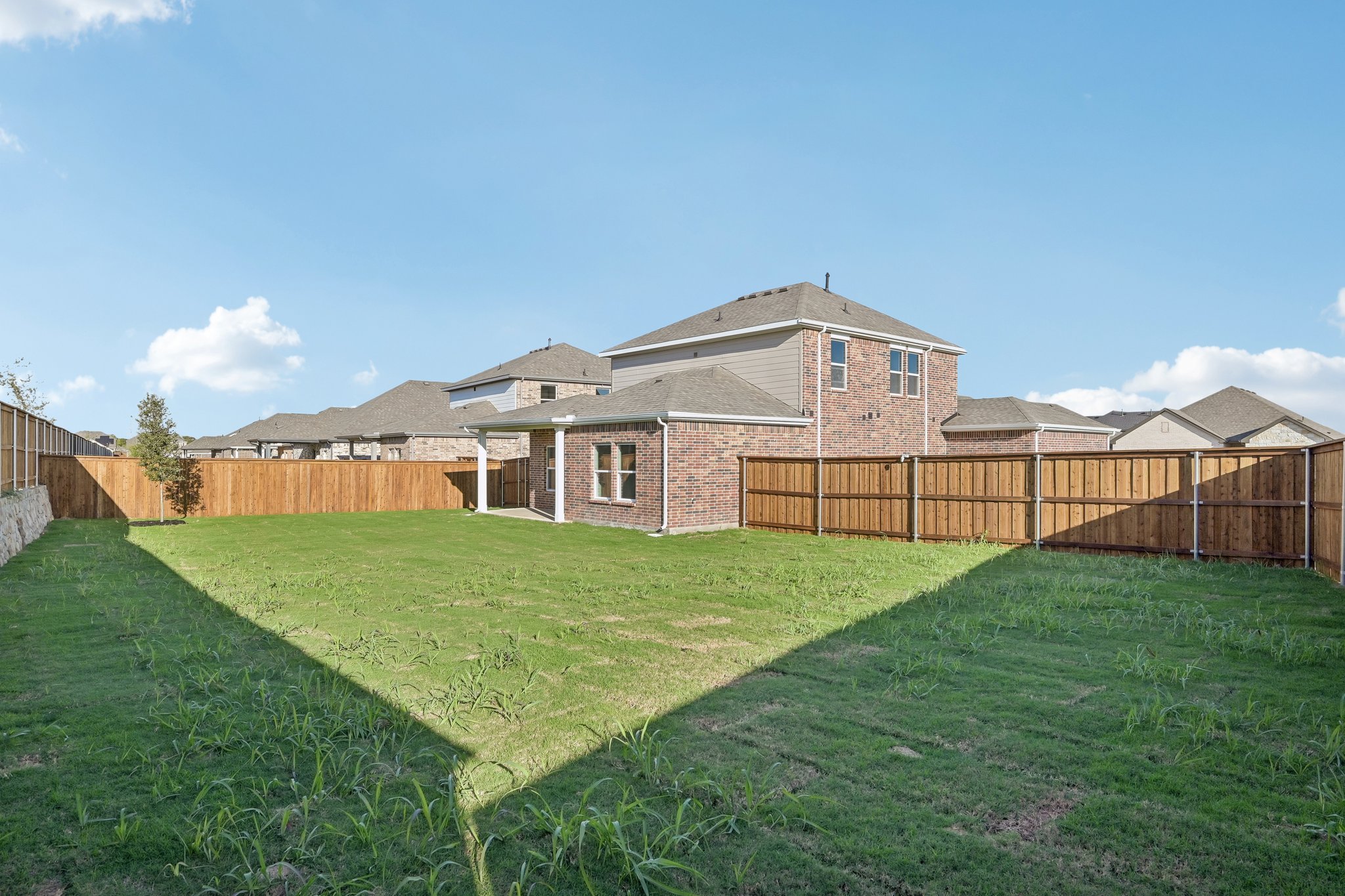 A large brick house.