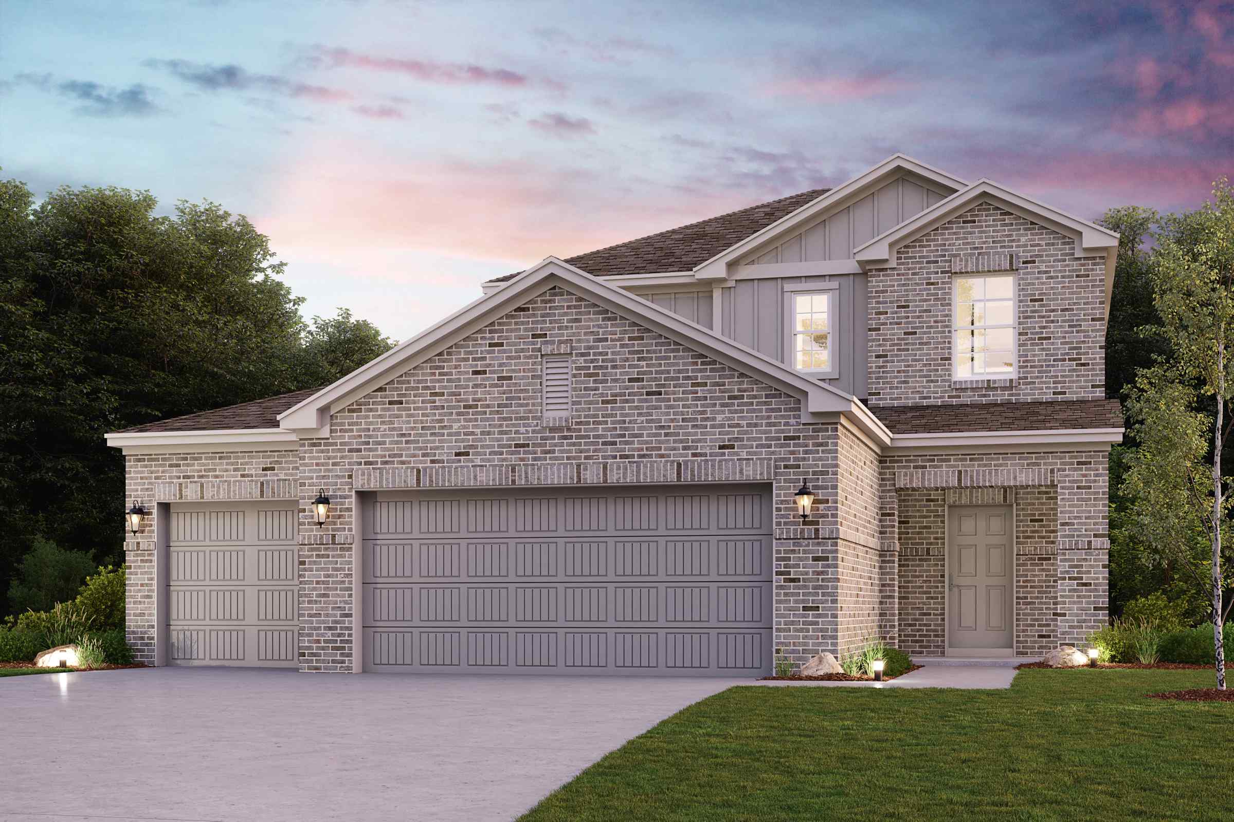 A house with a garage.