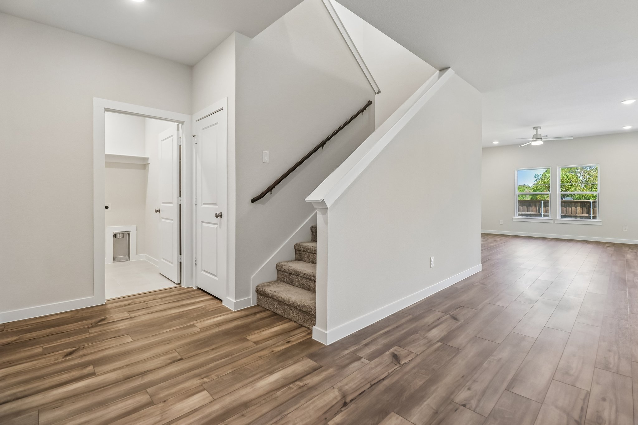 A staircase in a house.