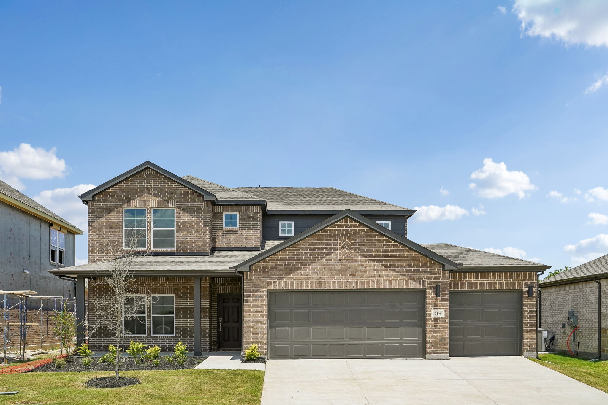A house with a garage.
