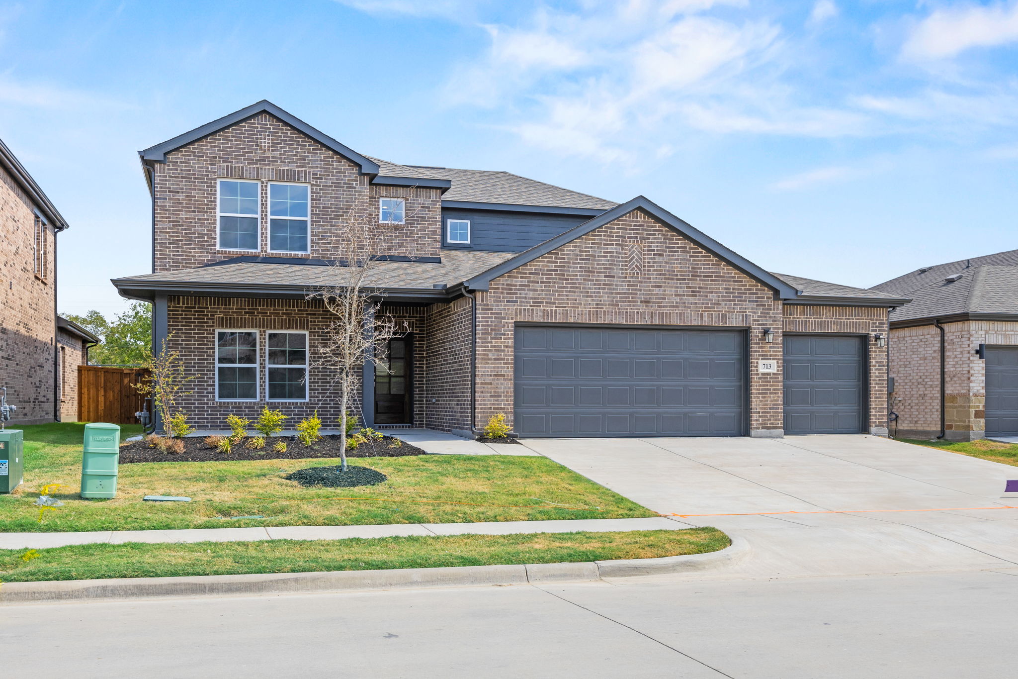 A house with a garage.
