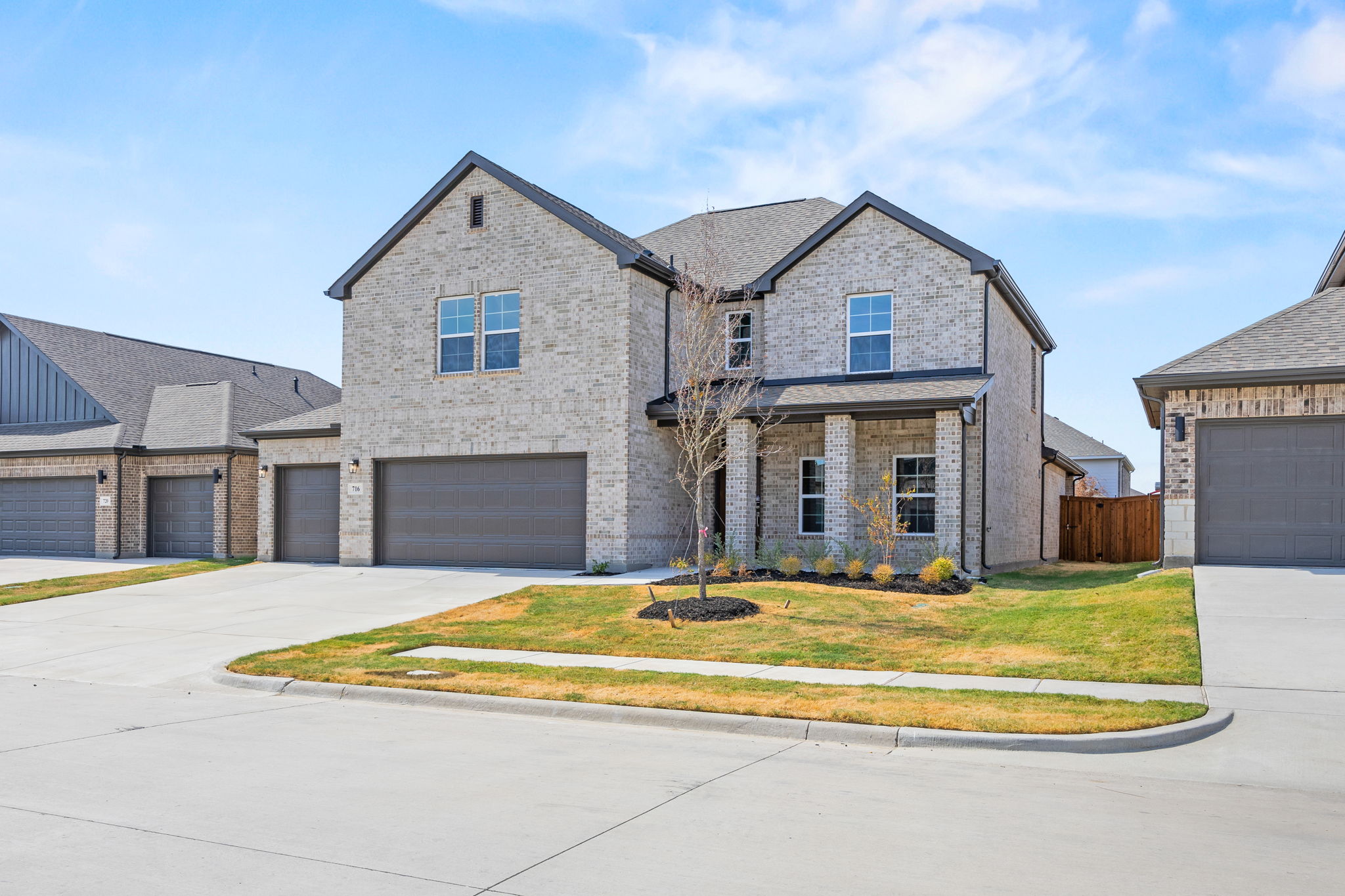 A house with a driveway.