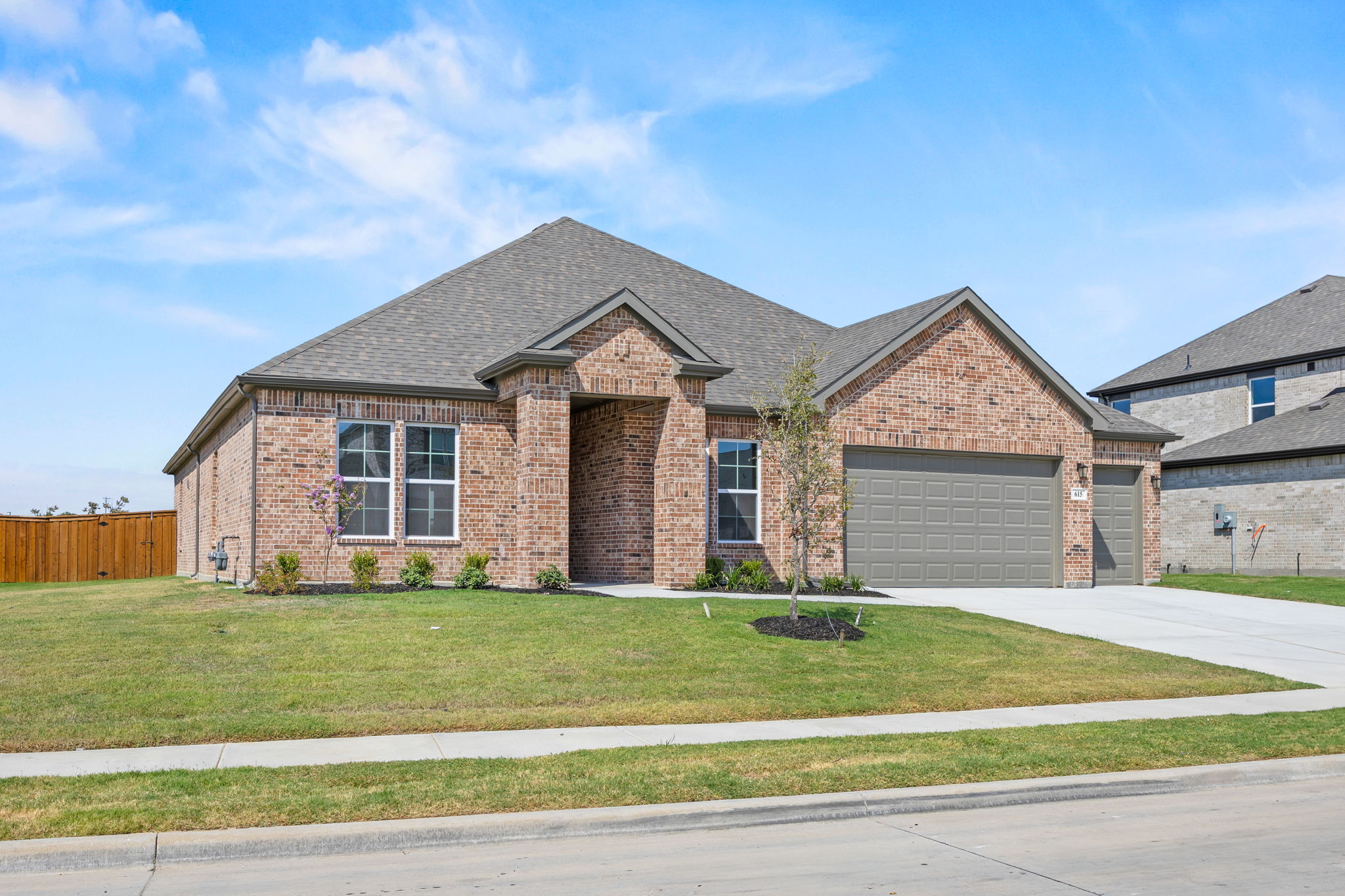 A house with a garage.