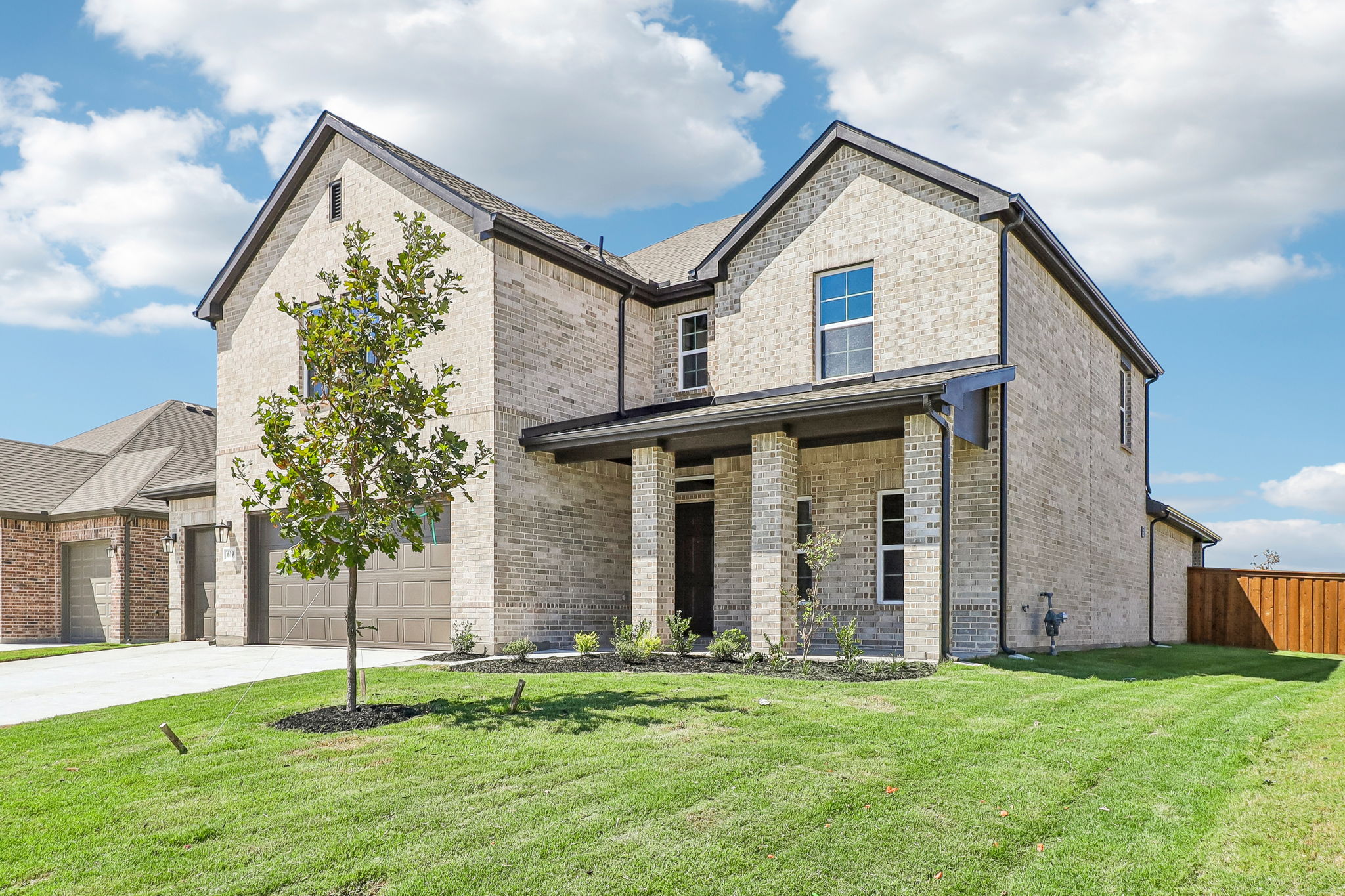A large stone house.