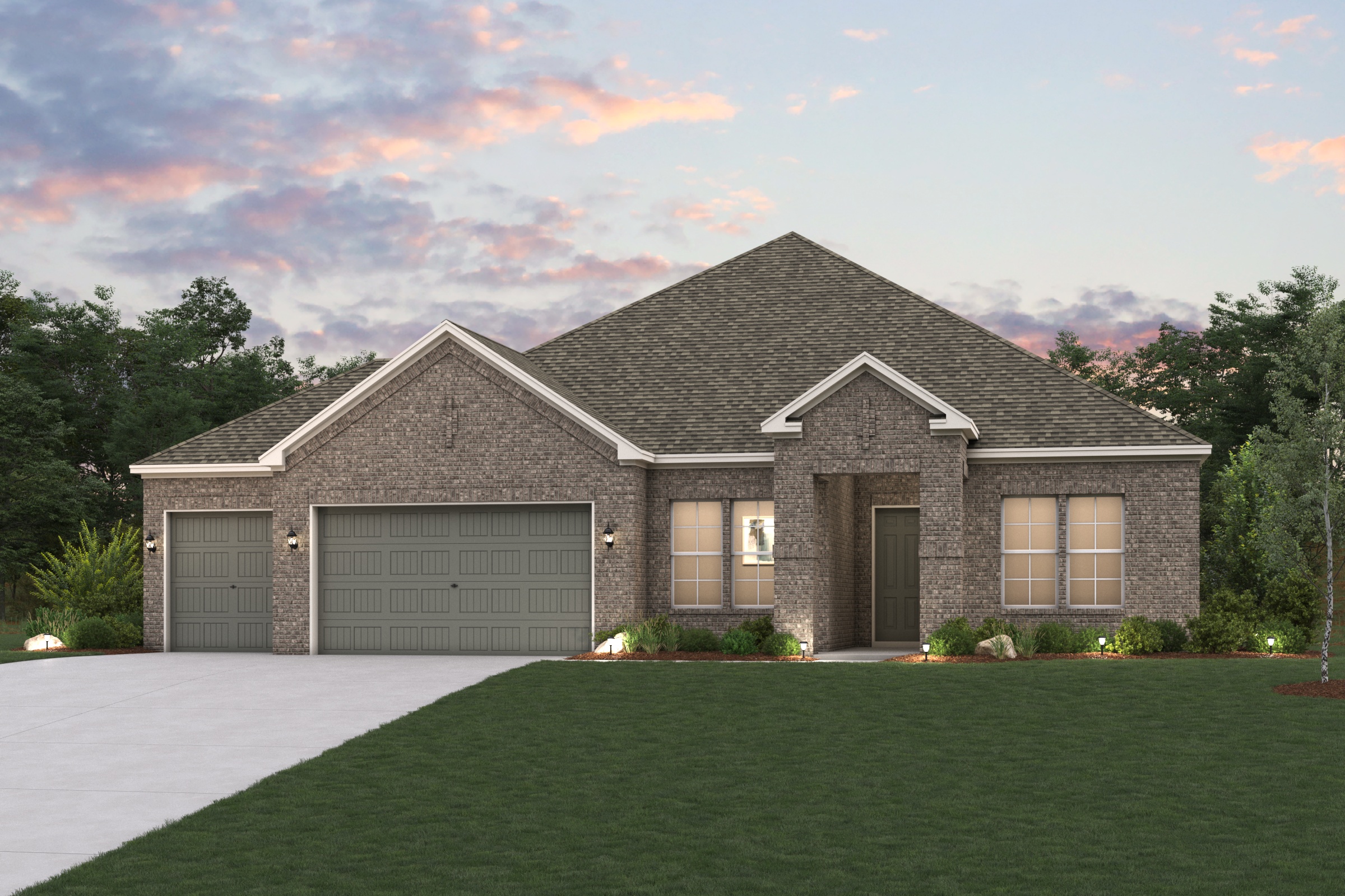 A house with a garage.