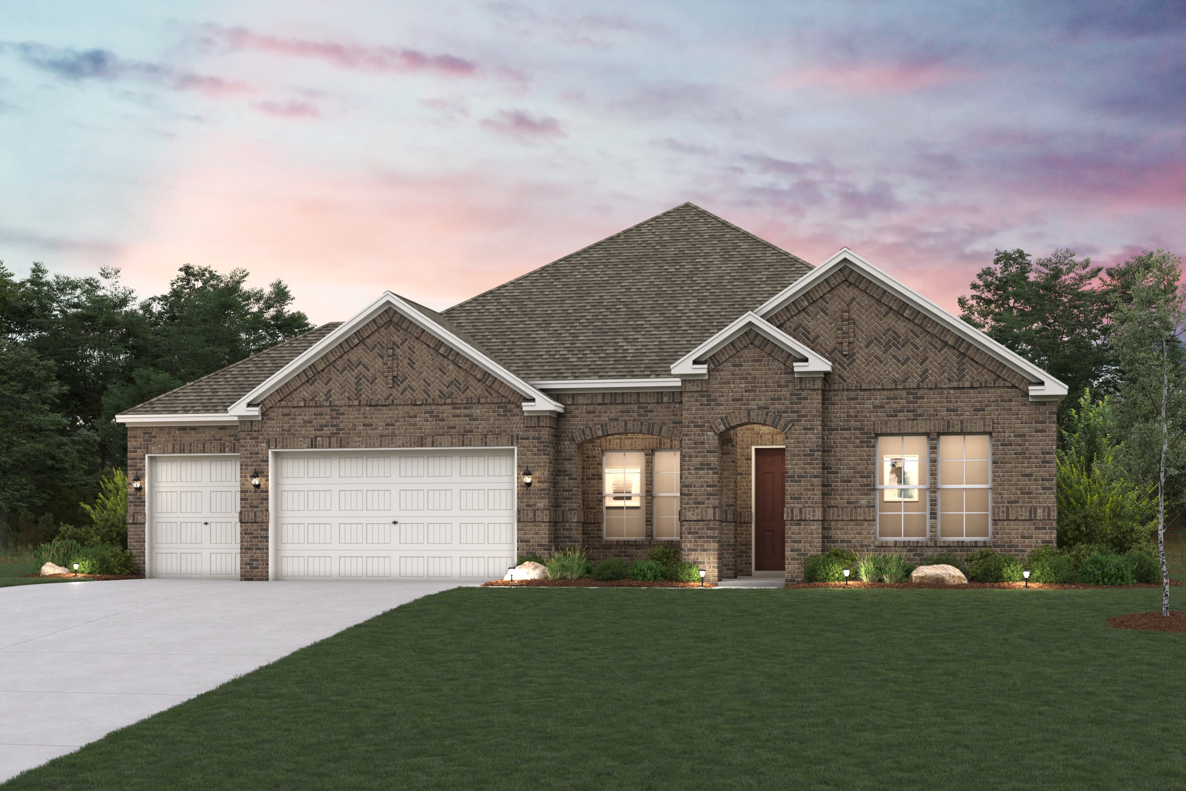 A house with a large front yard.