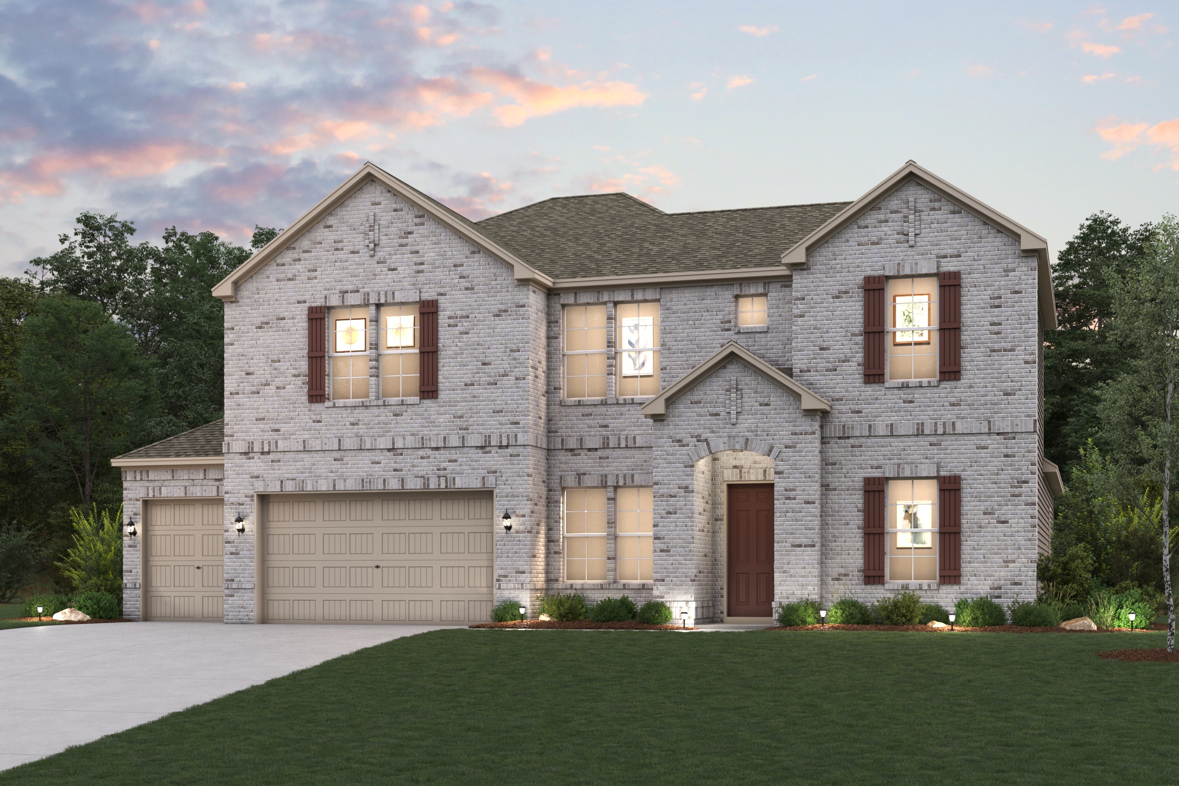 A house with a garage.