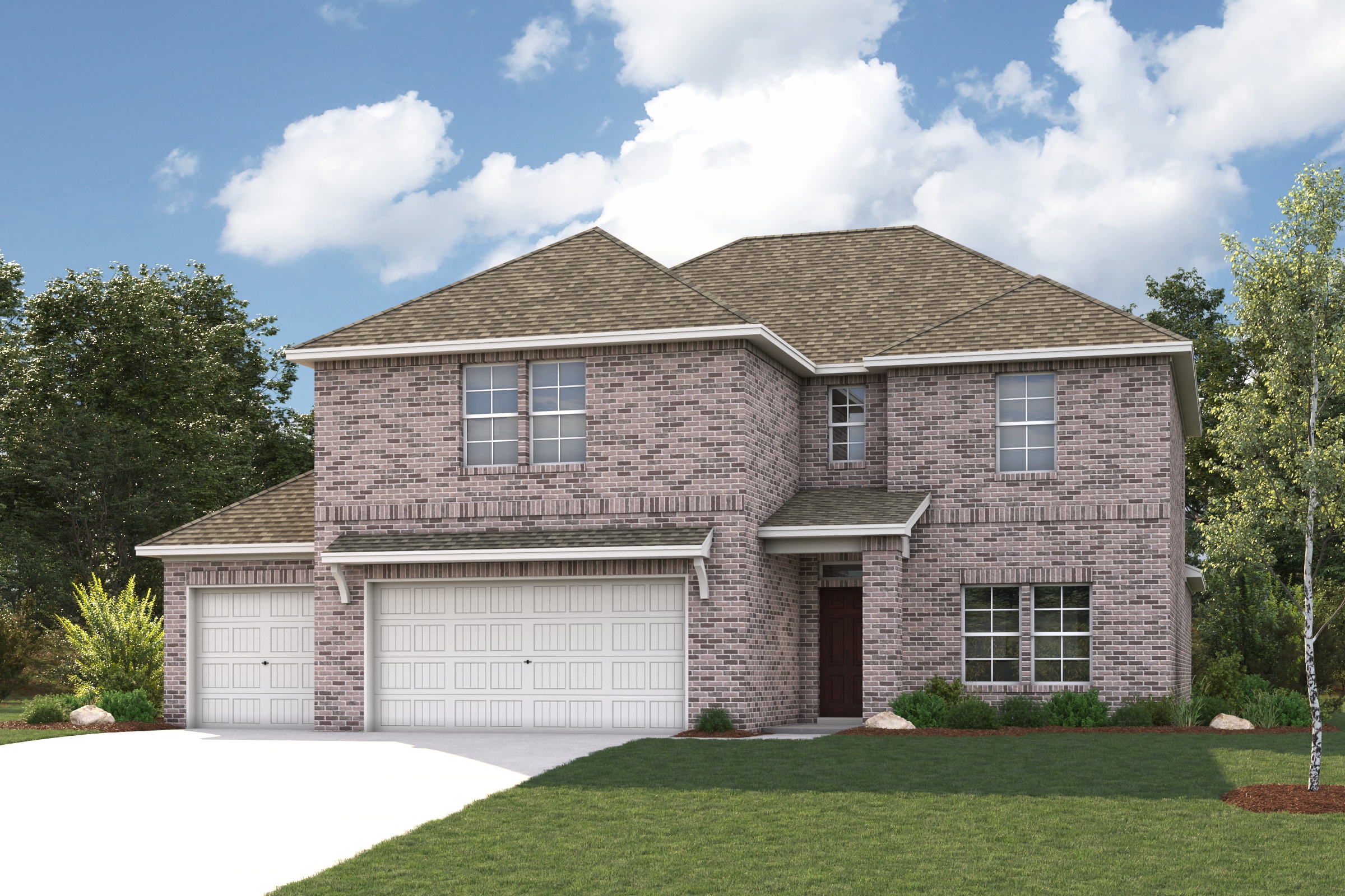 A house with a garage.