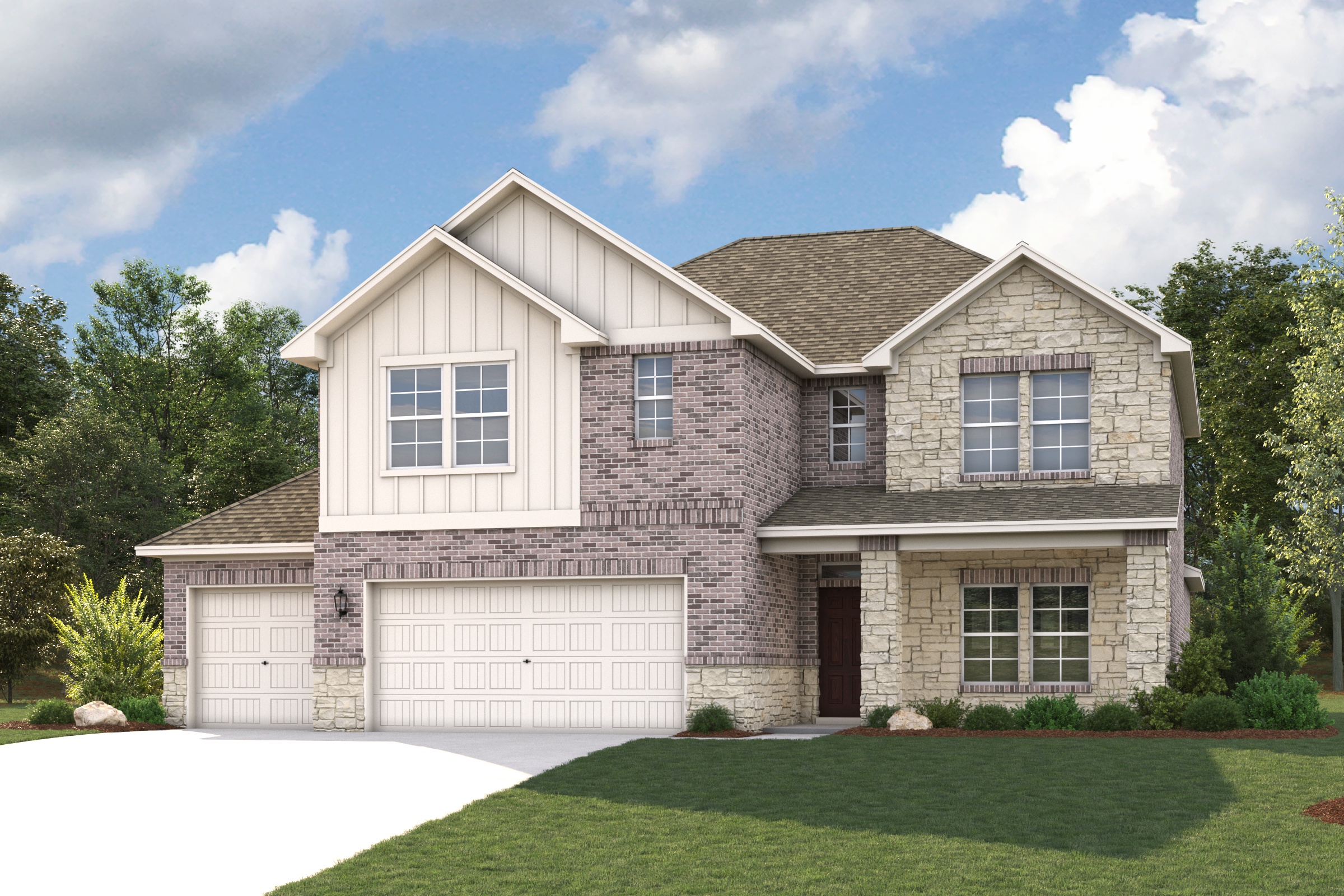 A house with a garage.