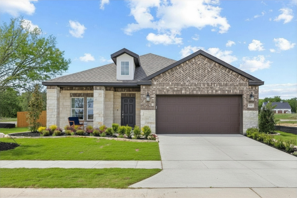 A house with a garage.