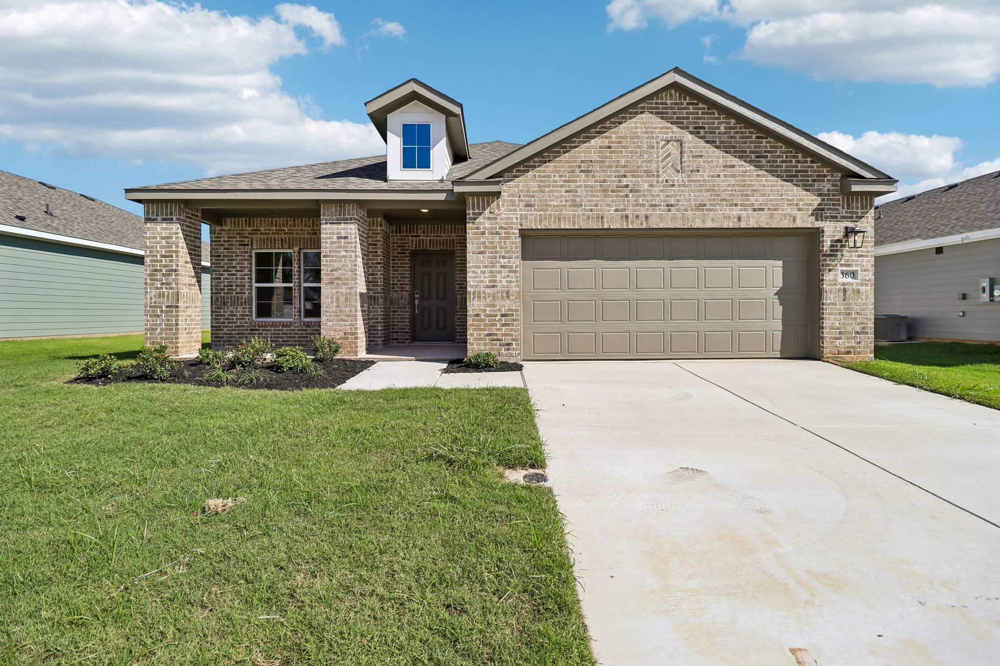 A house with a garage.