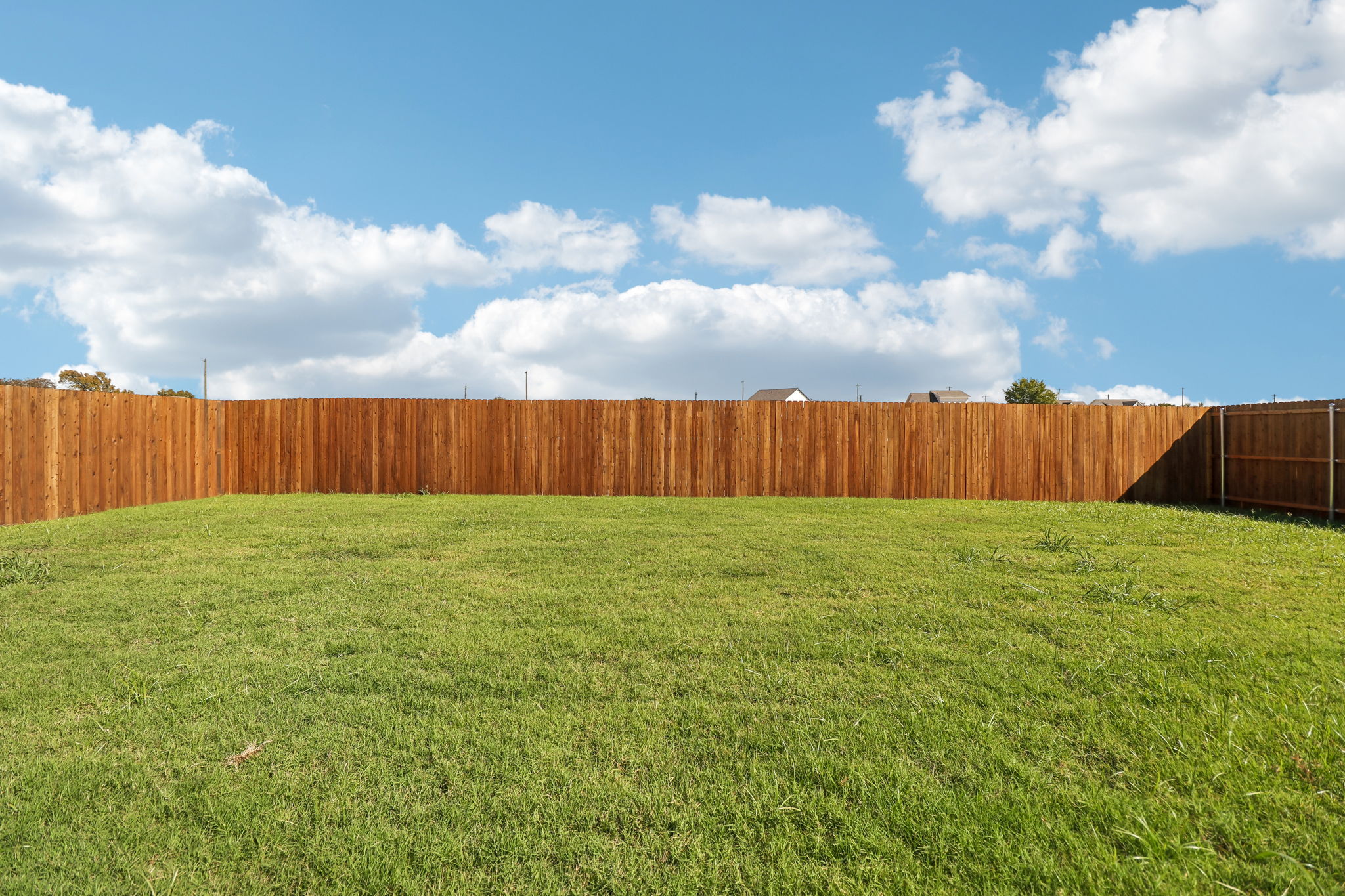 A fenced in field.